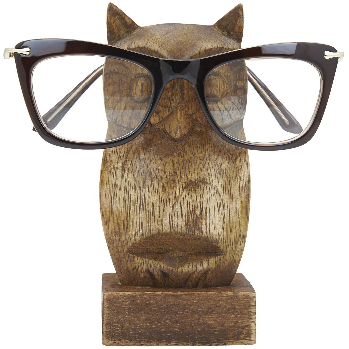 Wooden Owl Eyeglass Spectacle Holder Handmade Stand for Office Desk