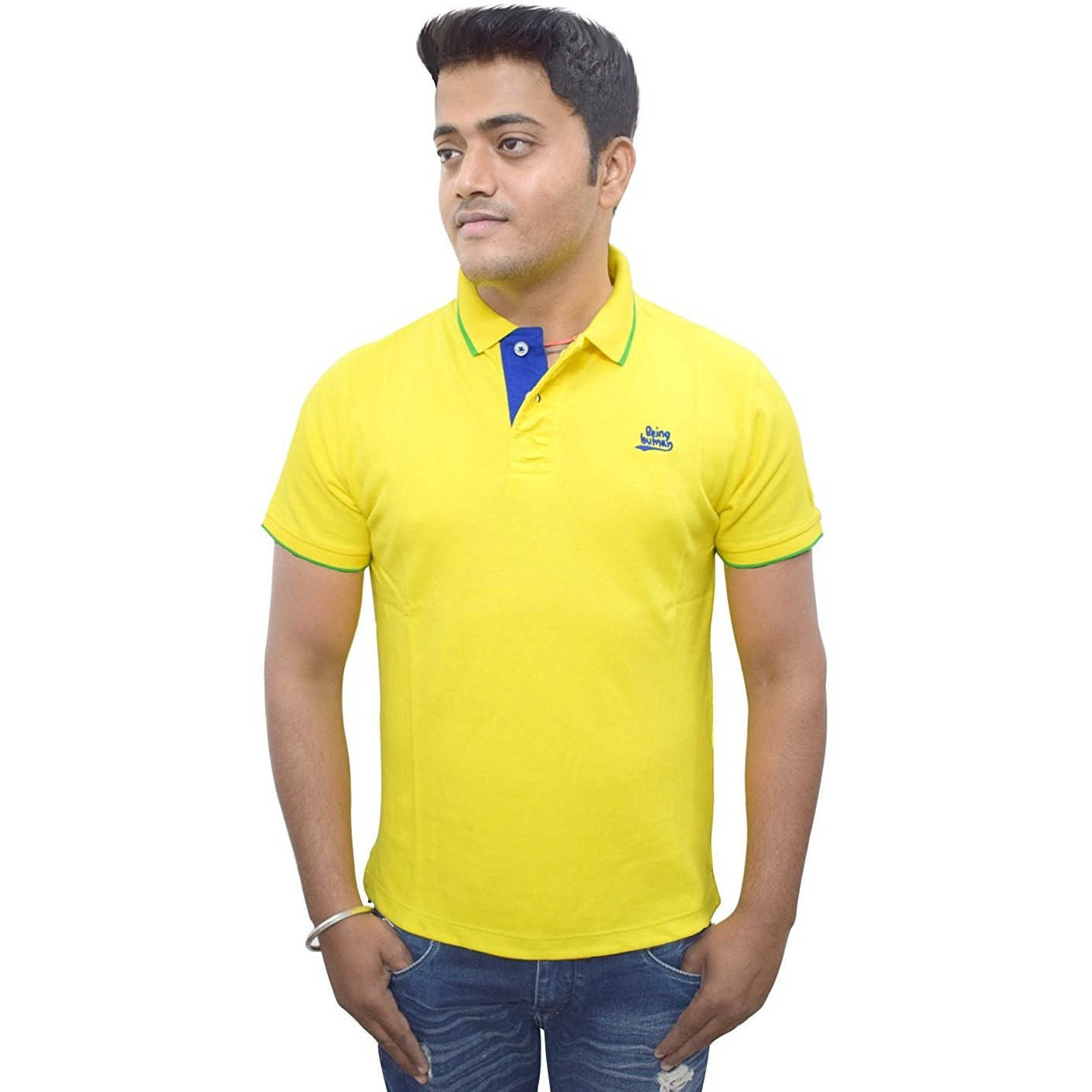 Winmaarc New Designer Cotton Yellow Color Collar Polo T Shirt