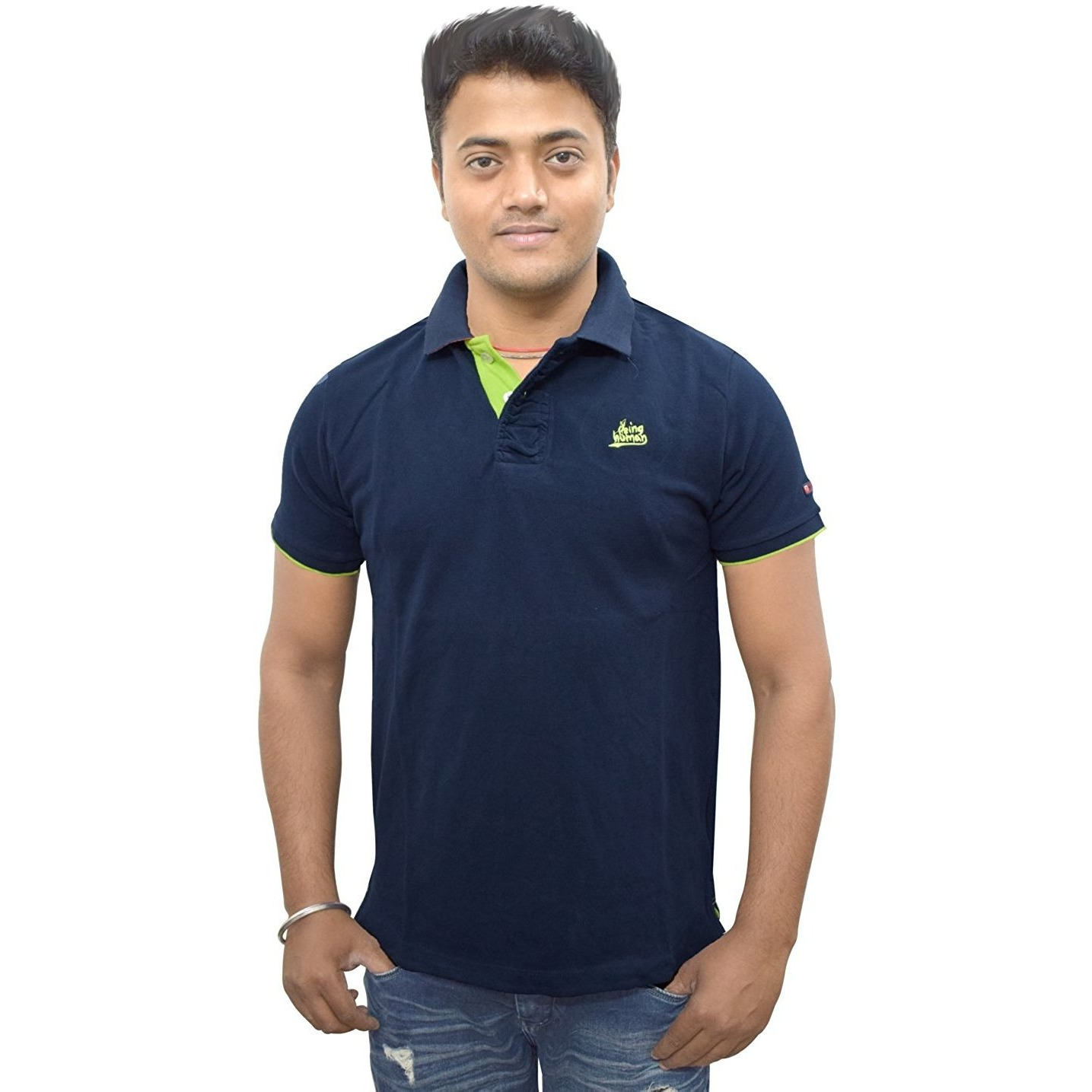 Winmaarc New Designer Cotton Navy Blue Color Collar Polo T Shirt