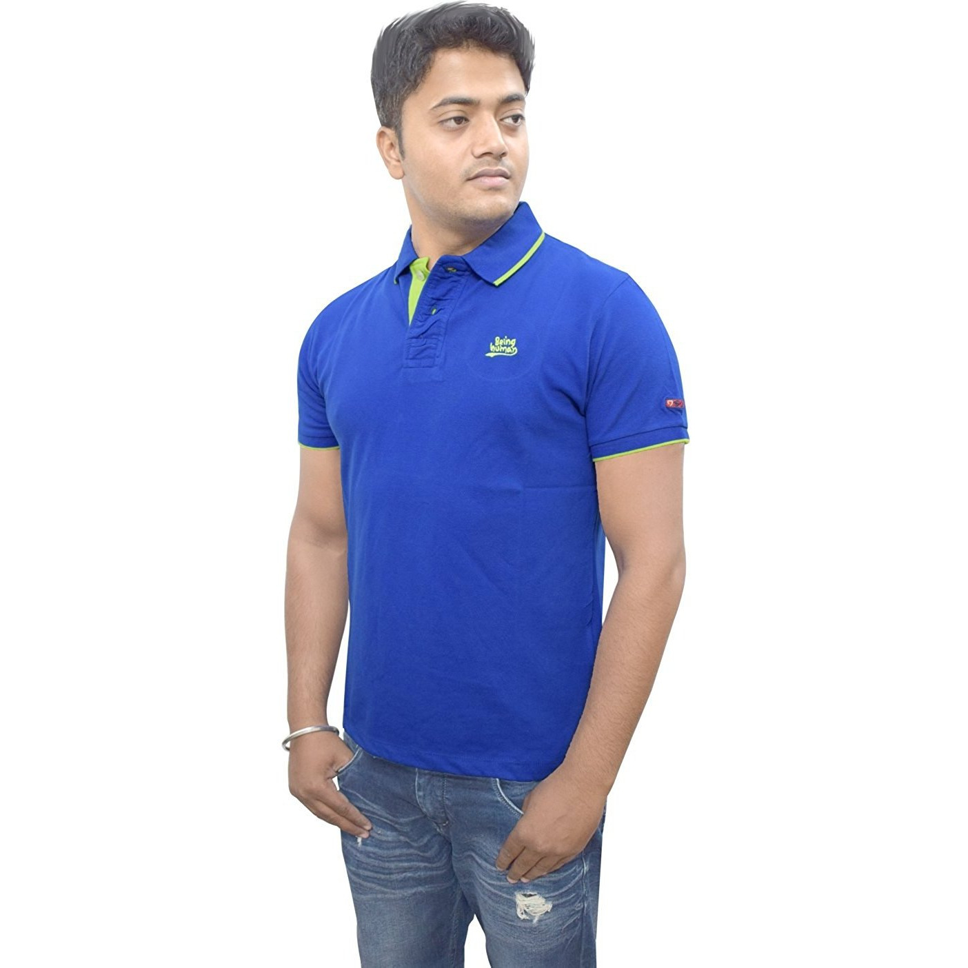 Winmaarc New Designer Cotton Royal Blue Color Collar Polo T Shirt