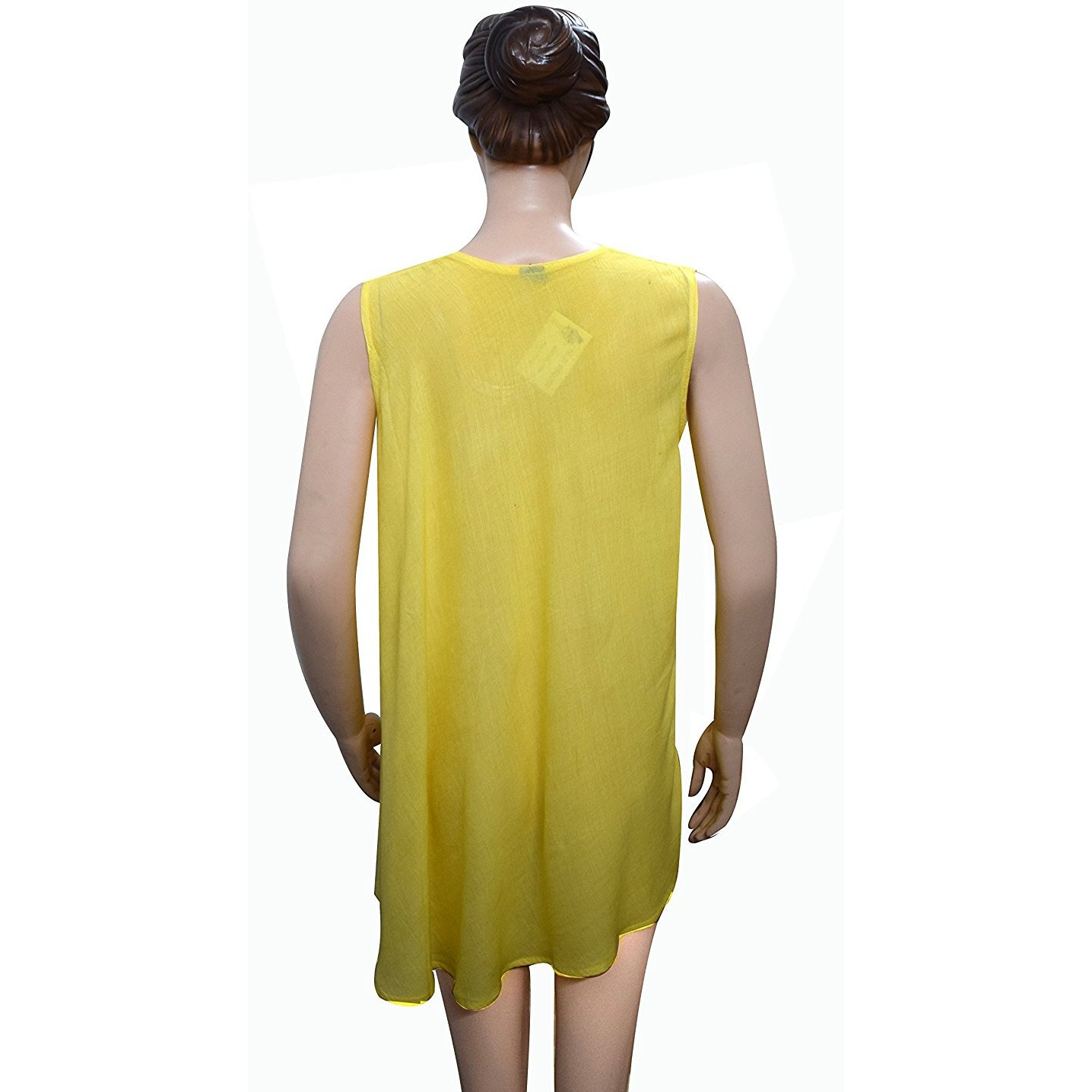 Winmaarc Regular Fit Printed Umbrella Sleeveless Viscose Shirt Short Dress Top