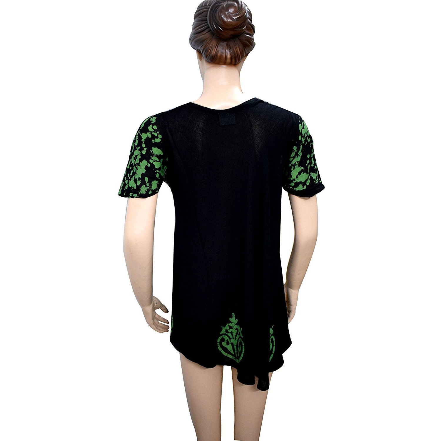 Winmaarc Regular Fit Printed Umbrella Short Sleeve Viscose Shirt Short Dress Top