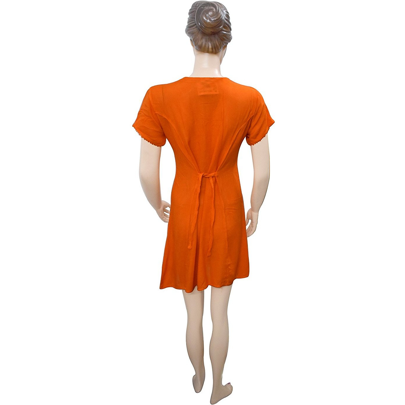 Winmaarc Regular Fit Printed Umbrella Short Sleeve Viscose Shirt Short Dress Top