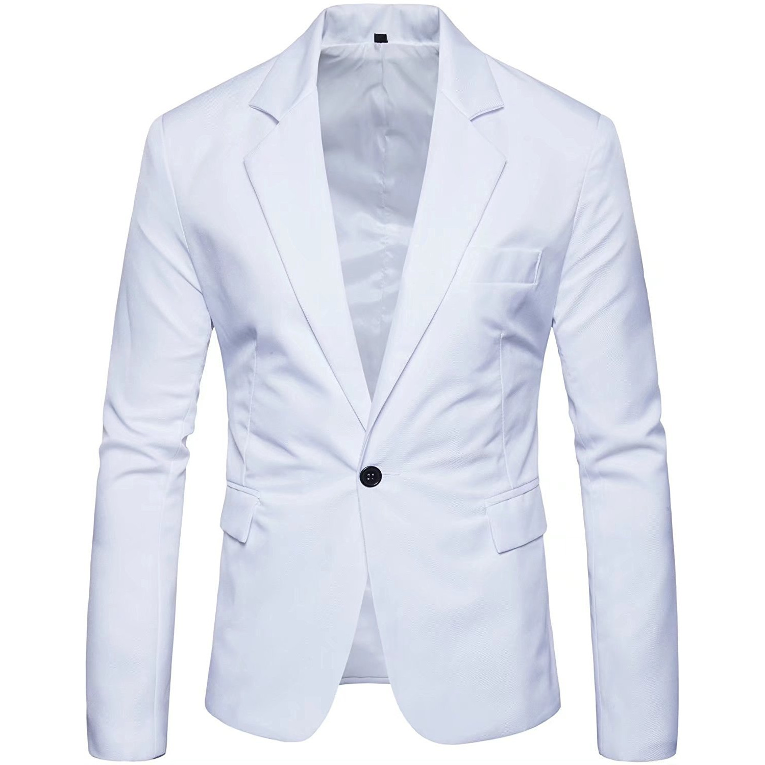 Winmaarc Men's Long Sleeves Peak Lapel Collar One Button Slim Fit Sport Coat Blazer