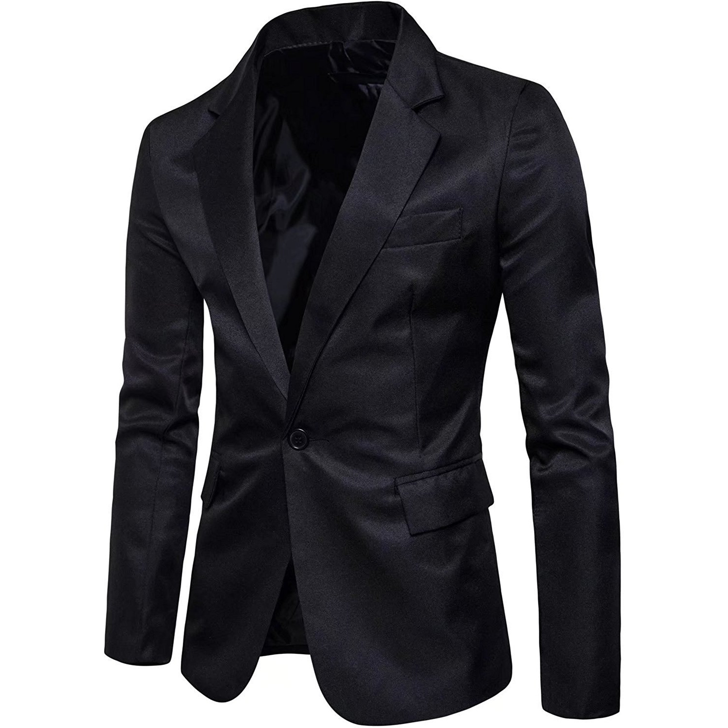 Winmaarc Men's Long Sleeves Peak Lapel Collar One Button Slim Fit Sport Coat Blazer