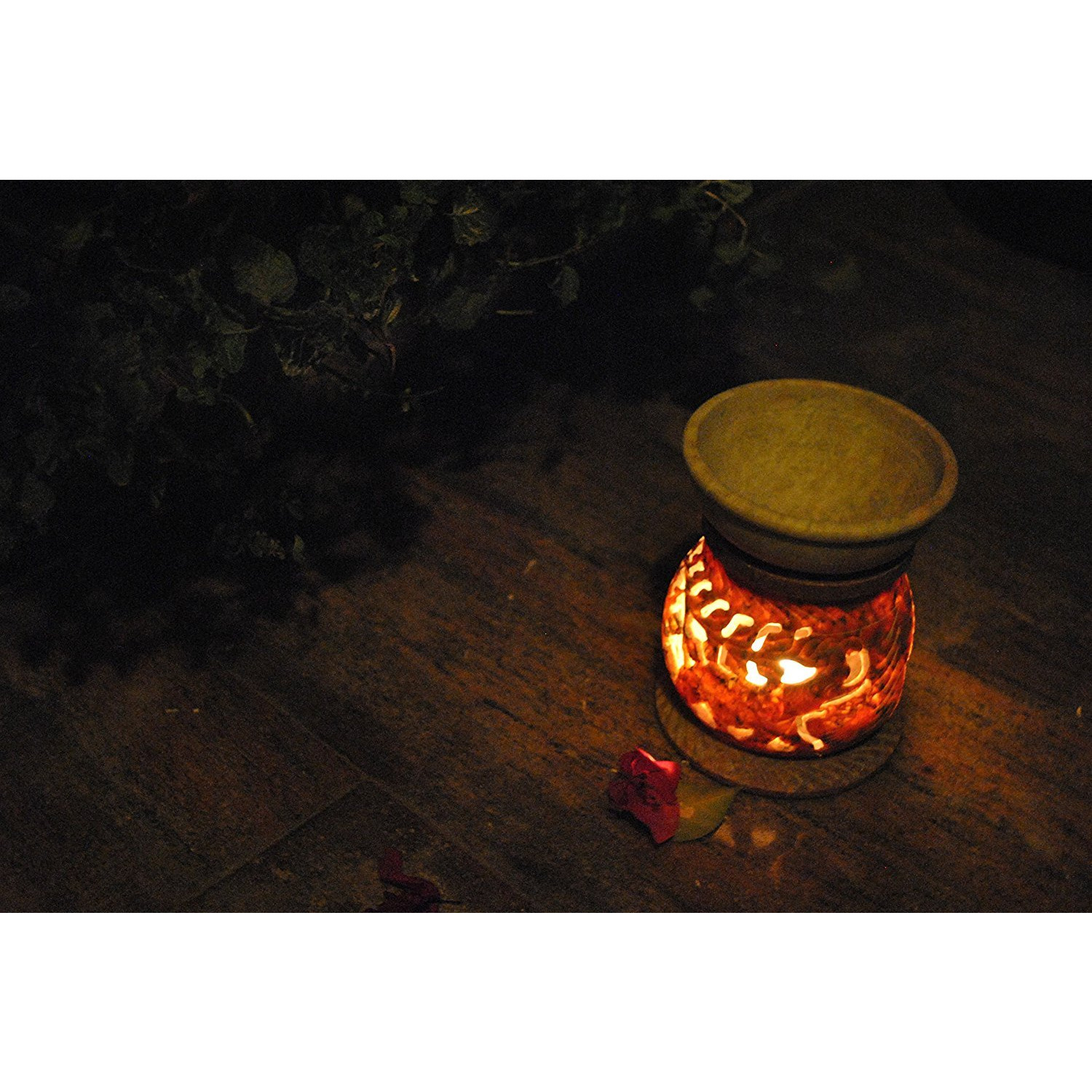 Essential Oil Diffuser, Oil Burner, Oil Warmer with Tea Light Holder for Aromatherapy - Artisan Handcarved Soapstone 3
