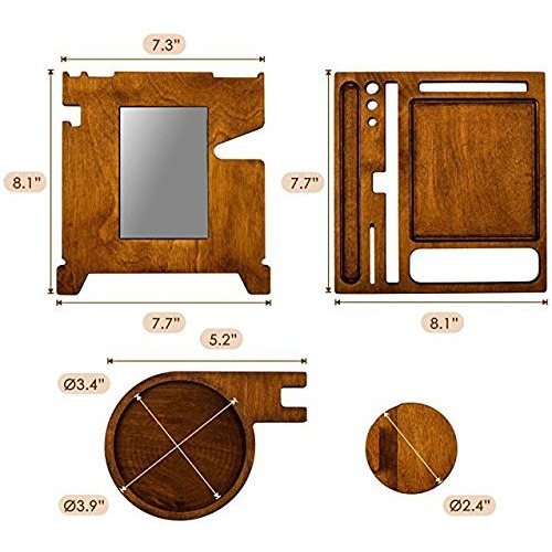 Winmaarc Wooden Docking Station, Desk organizer For Smartphone, Tablet, Watch, Wallet, Shades, Keys Coins, Handmade Men's Christmas Gift