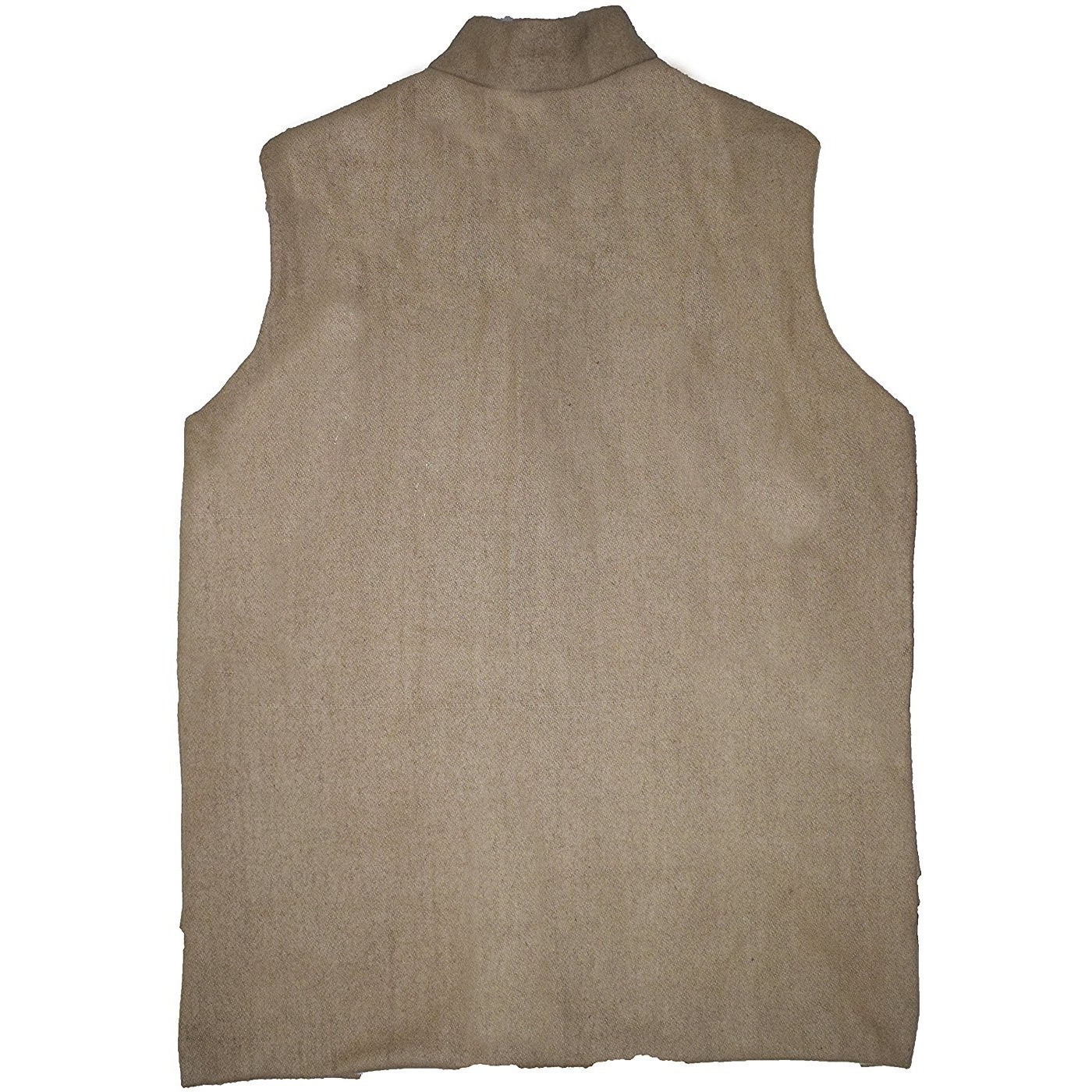 Beige Color Men's Wool Blend Jacket Festive Nehru Jacket Waistcoat