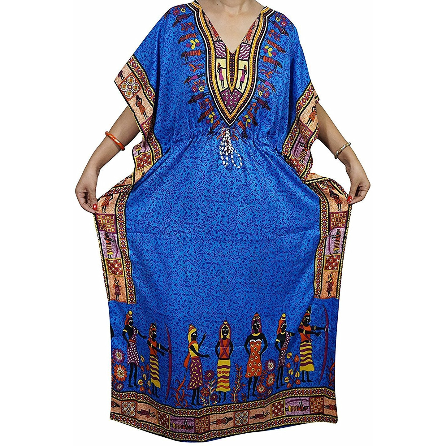 Winmaarc African Dashiki Kaftan Boho Hippe Dress Long length Maxi Caftan