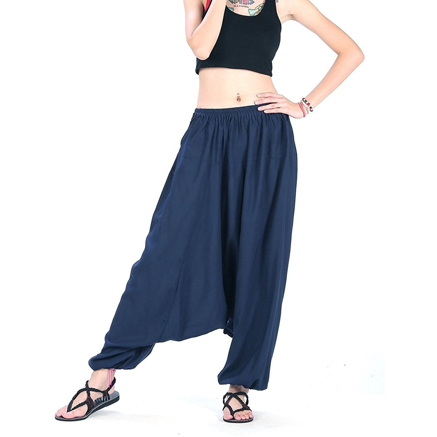 Winmaarc Men Women Rayon Baggy Yoga Harem Pants Plus Size