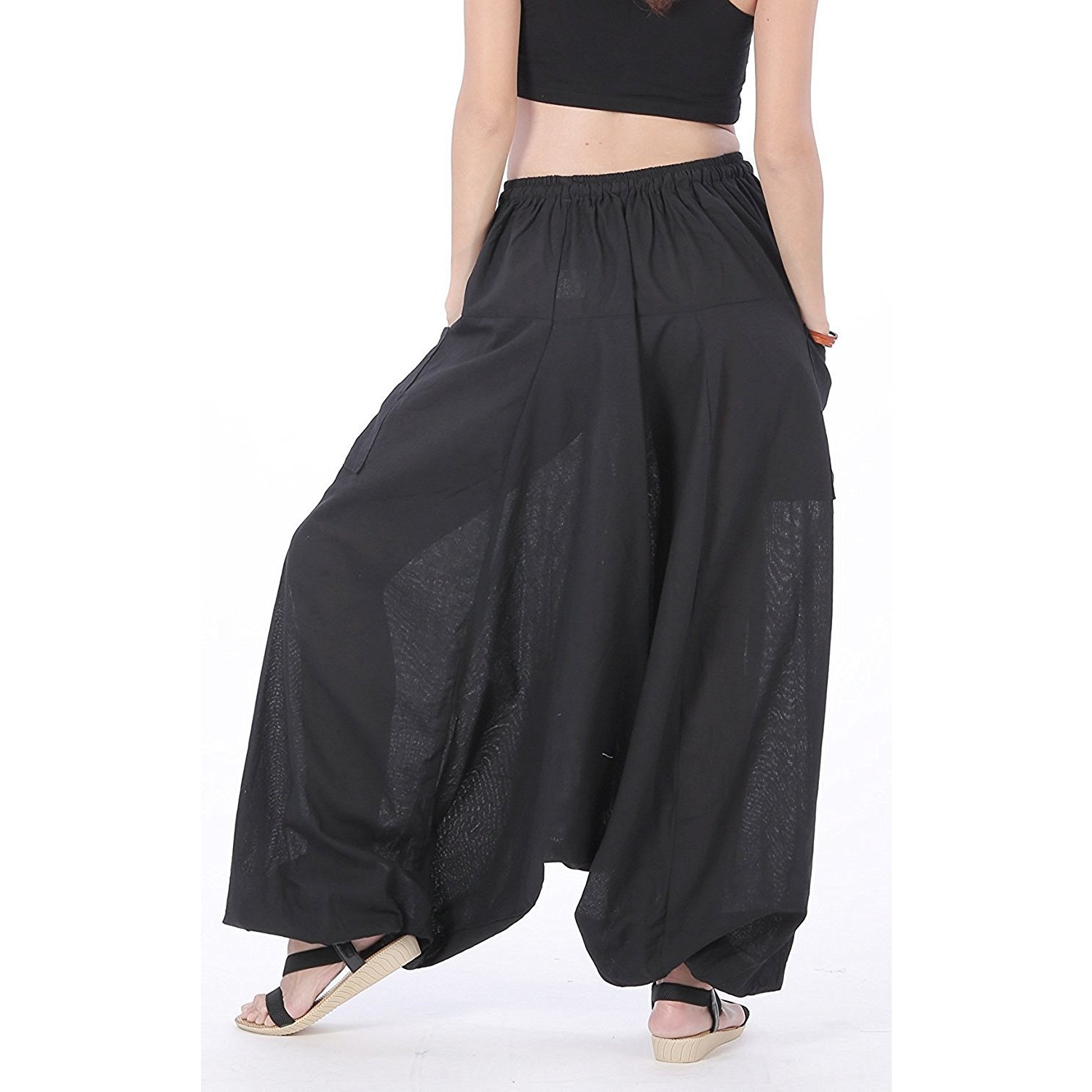 Winmaarc 100% Cotton Baggy Boho Gypsy Hippie Harem Pants Plus Size