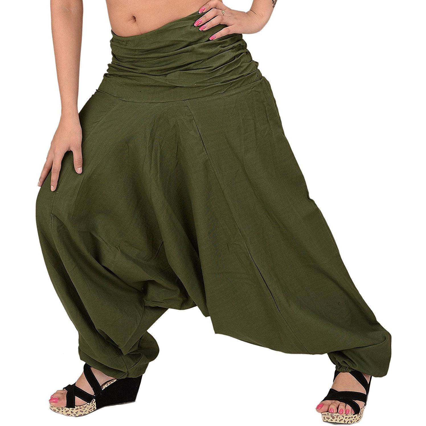 Winmaarc Pure Cotton Harem Indian Trouser Yoga Aladdin Harem Pants