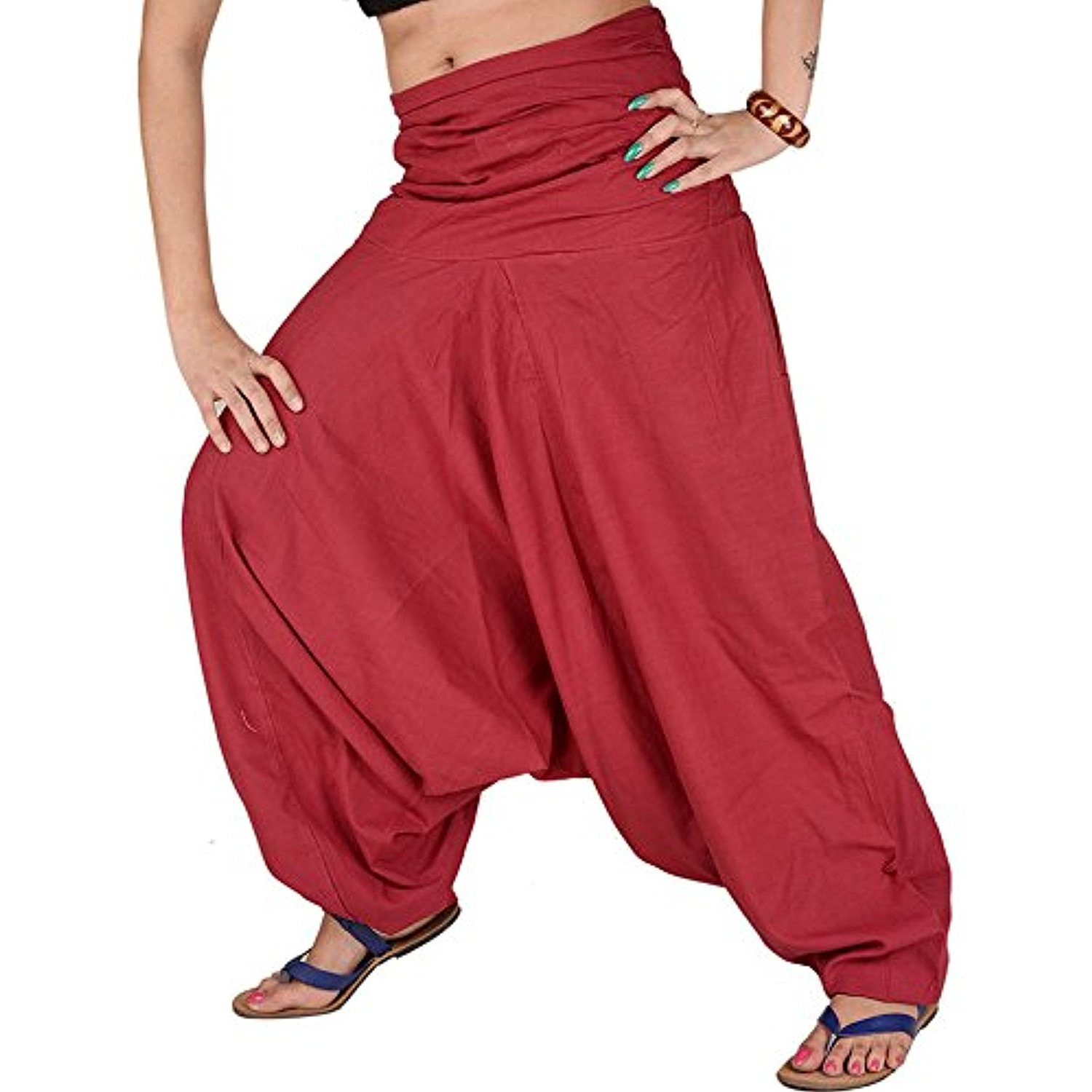 Winmaarc Pure Cotton Harem Indian Trouser Yoga Aladdin Harem Pants