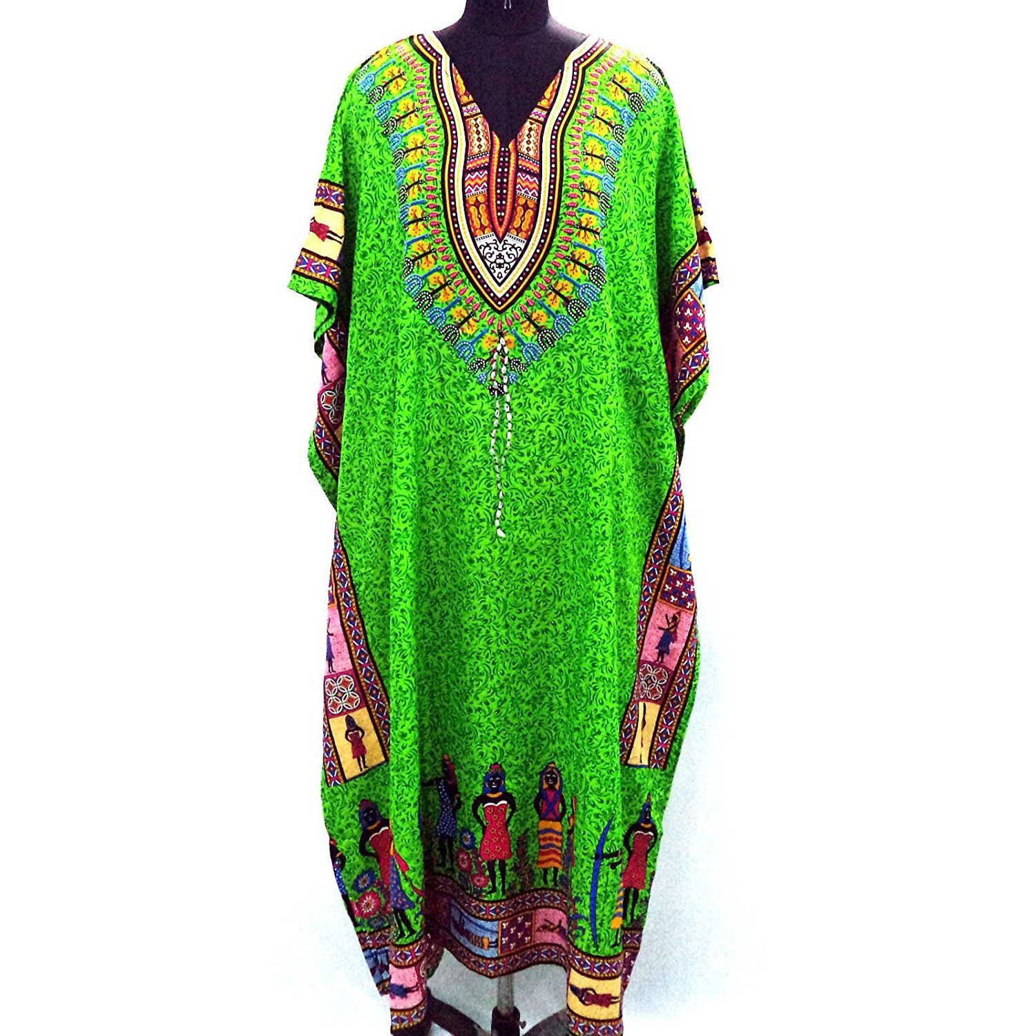 Winmaarc African Dashiki Kaftan Boho Hippe Dress Long Length Maxi Caftan