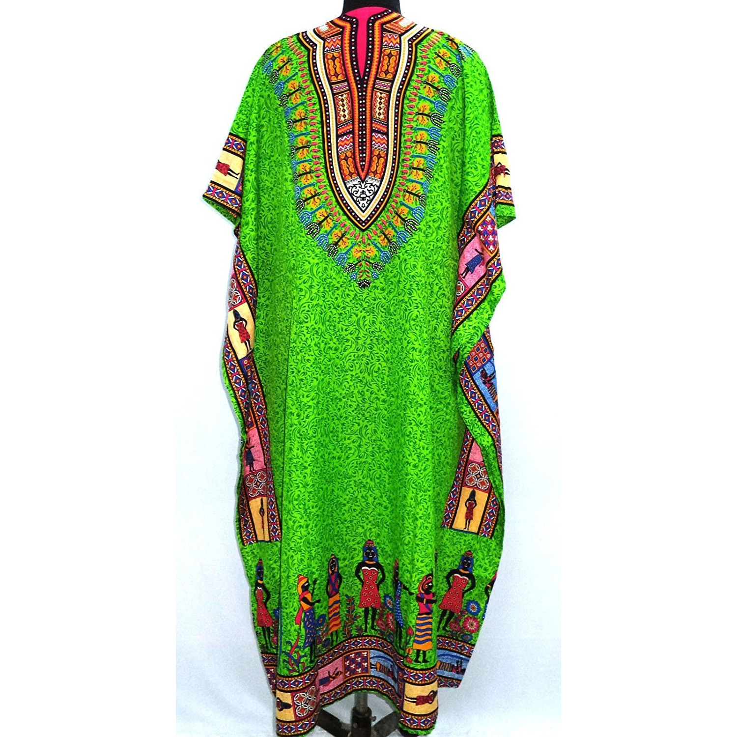 Winmaarc African Dashiki Kaftan Boho Hippe Dress Long Length Maxi Caftan