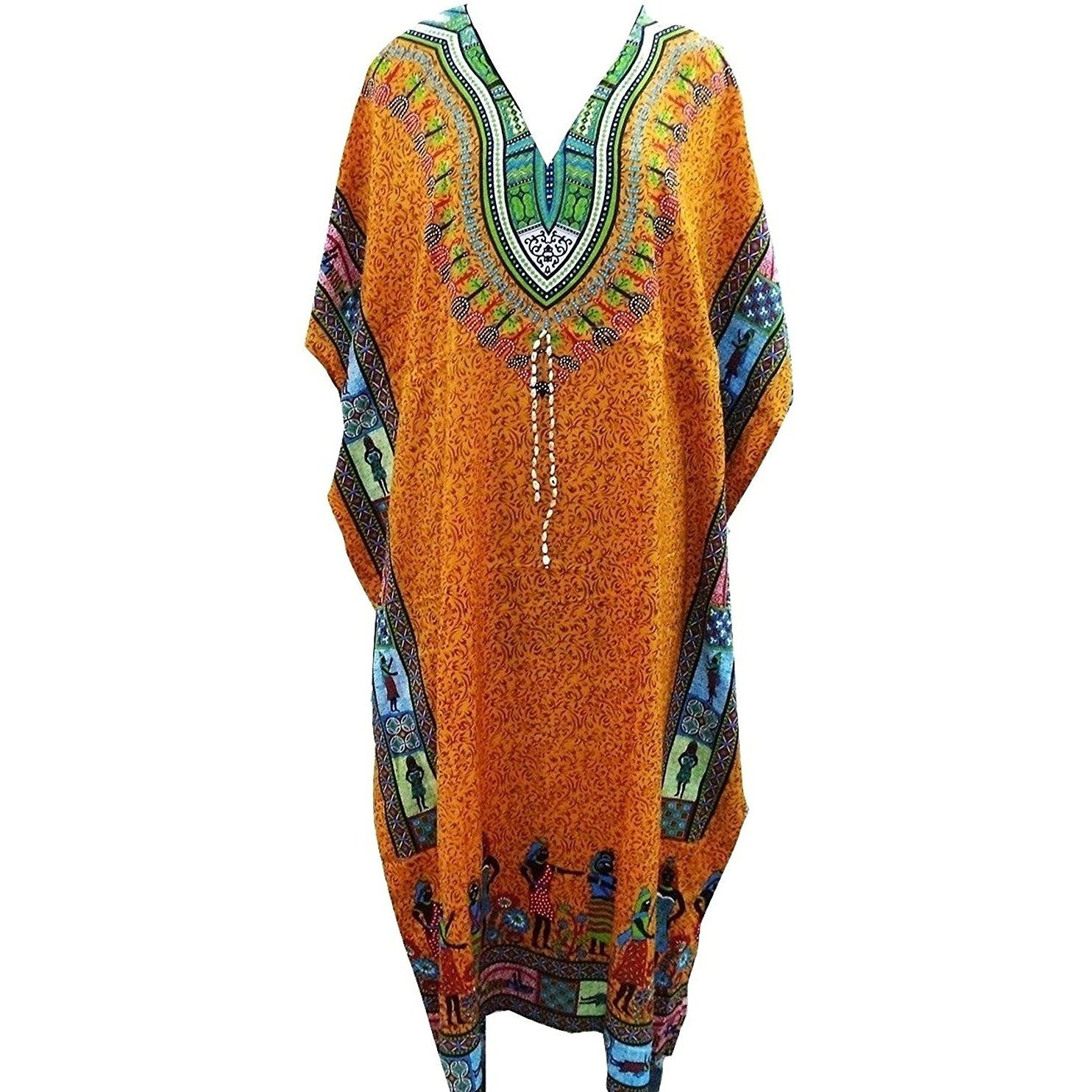 Winmaarc African Dashiki Kaftan Boho Hippe Dress Long Length Maxi Caftan