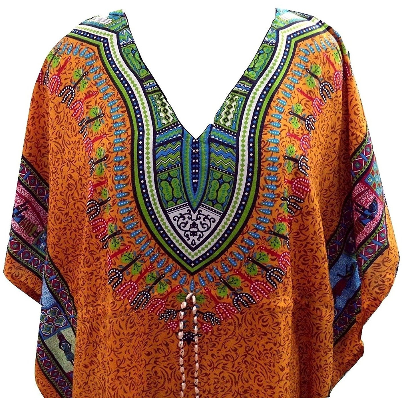 Winmaarc African Dashiki Kaftan Boho Hippe Dress Long Length Maxi Caftan