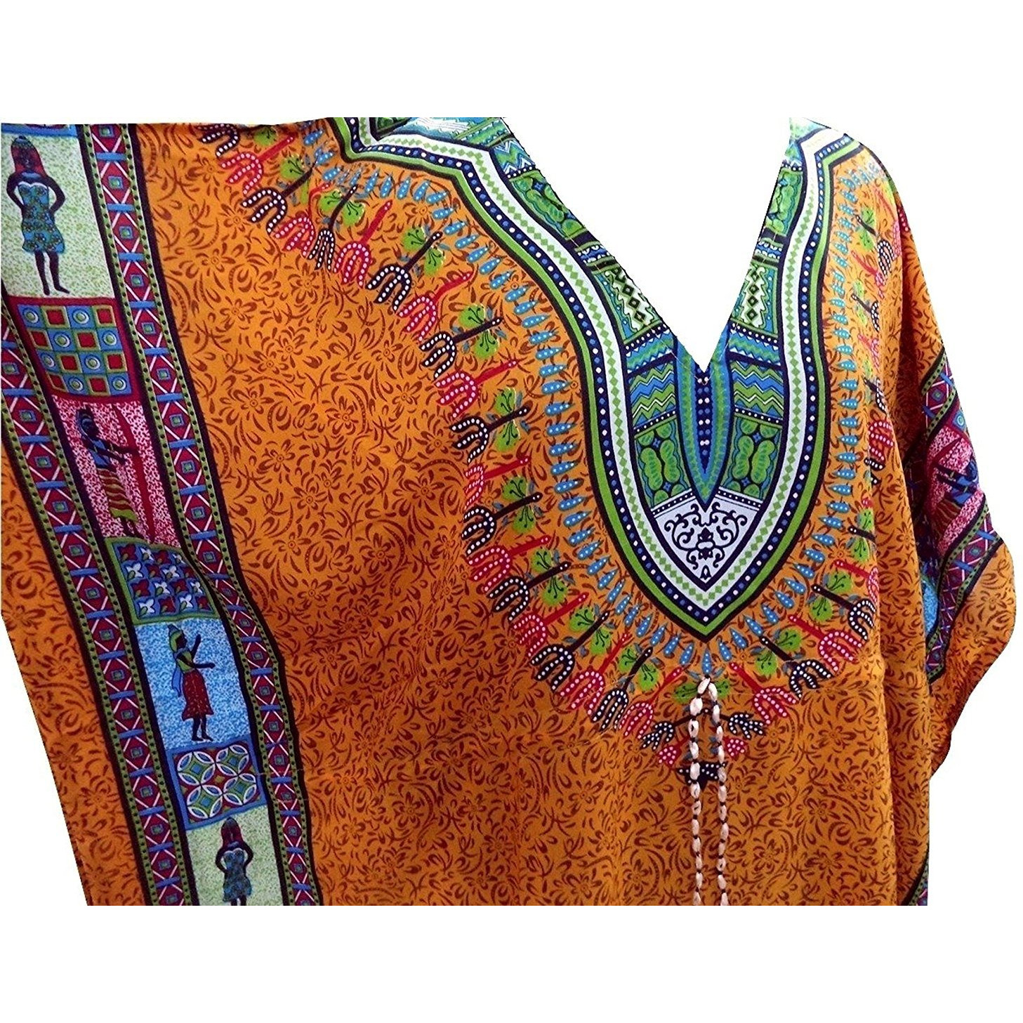 Winmaarc African Dashiki Kaftan Boho Hippe Dress Long Length Maxi Caftan