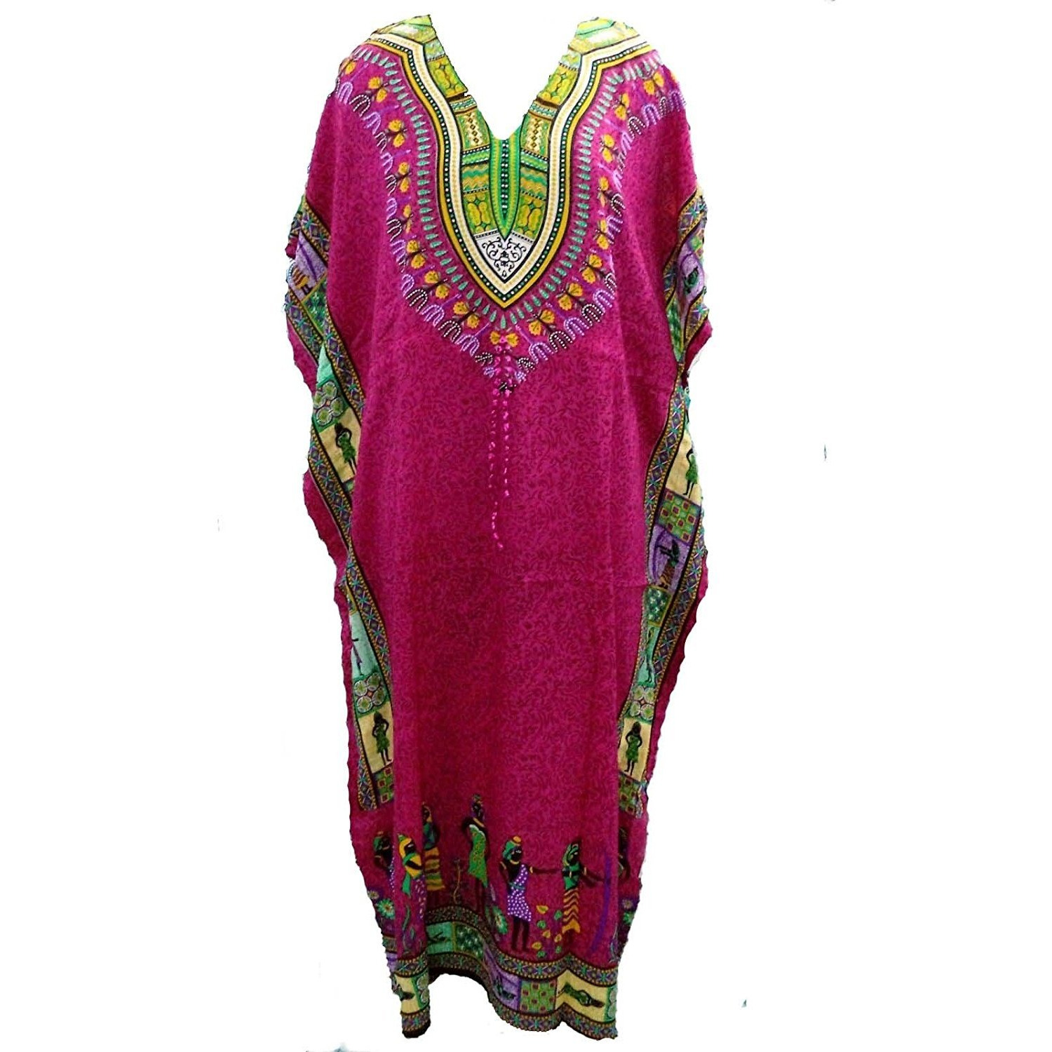 Winmaarc African Dashiki Kaftan Boho Hippe Dress Long Length Maxi Caftan