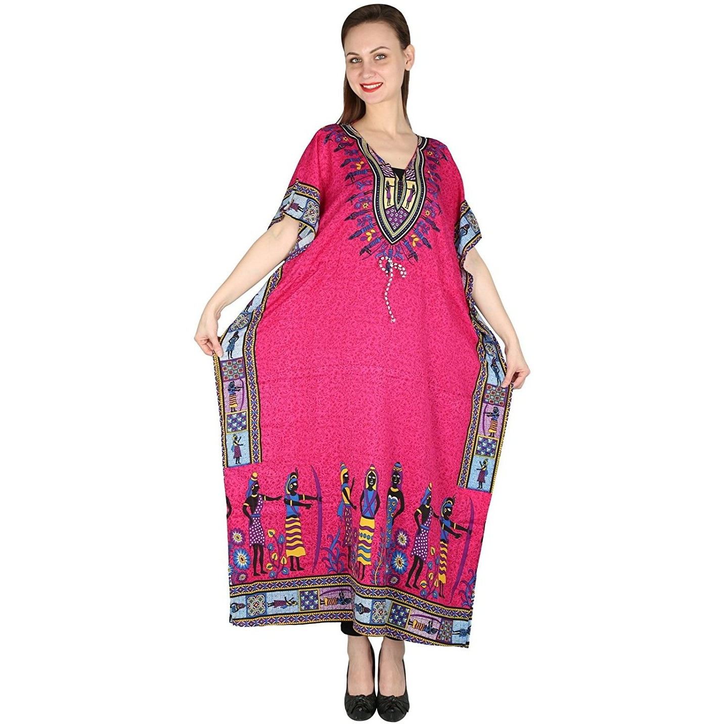 Winmaarc African Dashiki Kaftan Boho Hippe Dress Long length Maxi Caftan