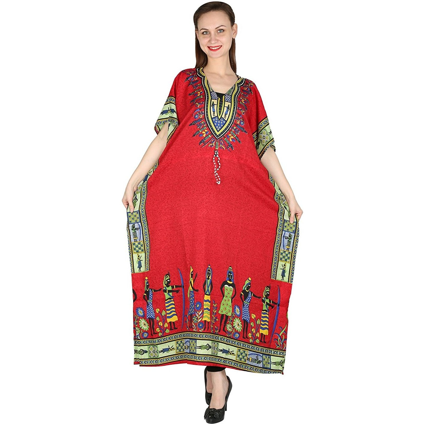 Winmaarc African Dashiki Kaftan Boho Hippe Dress Long length Maxi Caftan