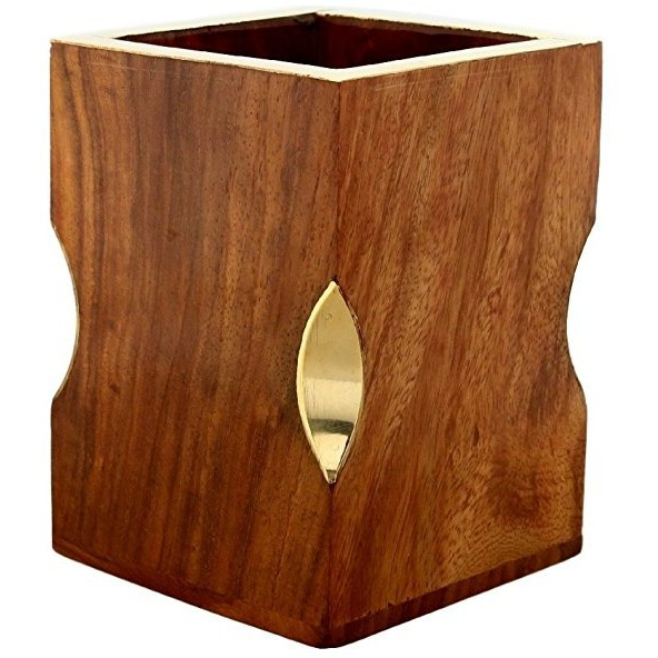 Winmaarc Handmade Wooden Pen Stand Pencil Holder Made In Sheesham Wood