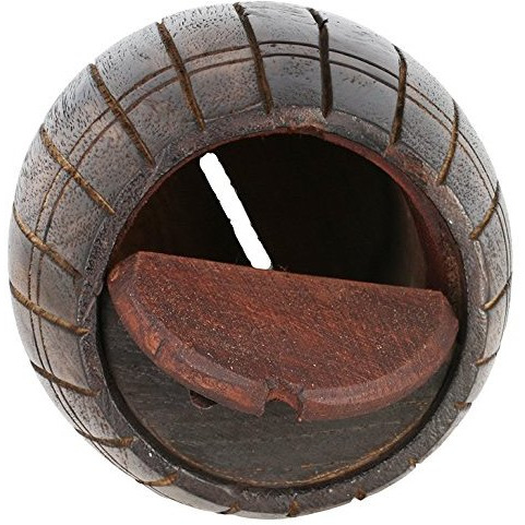 Winmaarc Handmade Antique Barrel Shaped Wooden Money Bank Coin Holder Gift