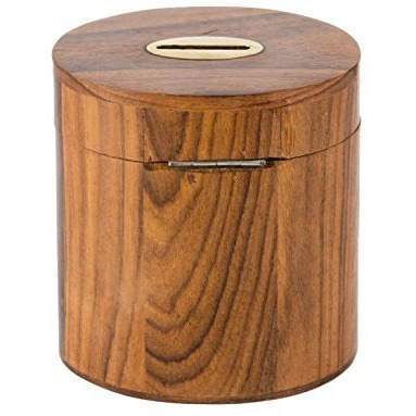 Winmaarc Wooden Money Box Counting Jar with Elephant Design & Secure Latch Piggy Bank