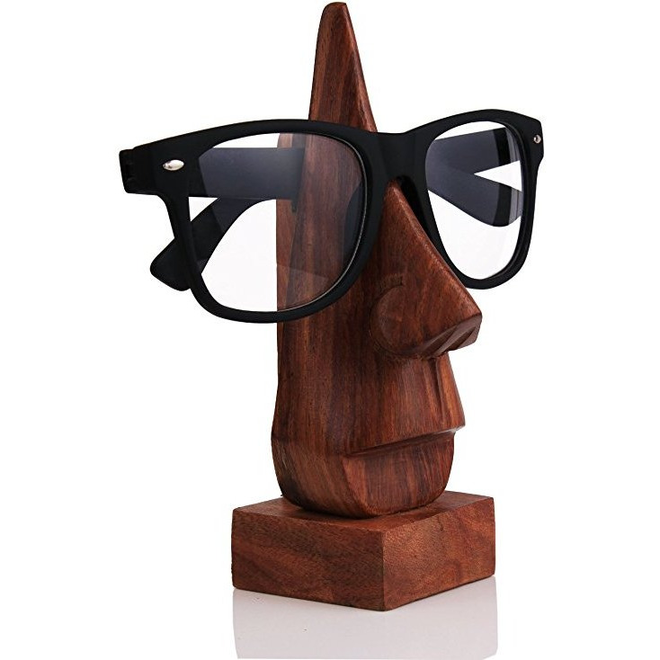 Winmaarc Wooden Nose Shaped Spectacle Stand Eyeglass Holder Gifts