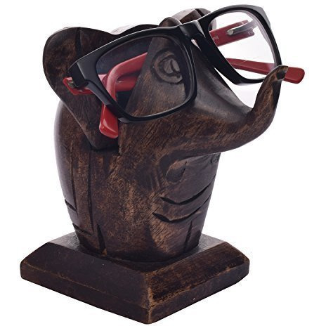Winmaarc Wooden Spectacle Holder Elephant Eyeglass Stand Handmade Display Optical Glasses Accessories
