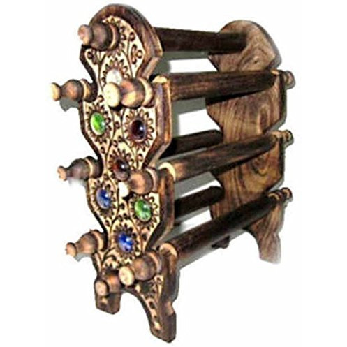 Winmaarc Handmade Wodden Bangle Stand Showpiece Gold - 30 cm