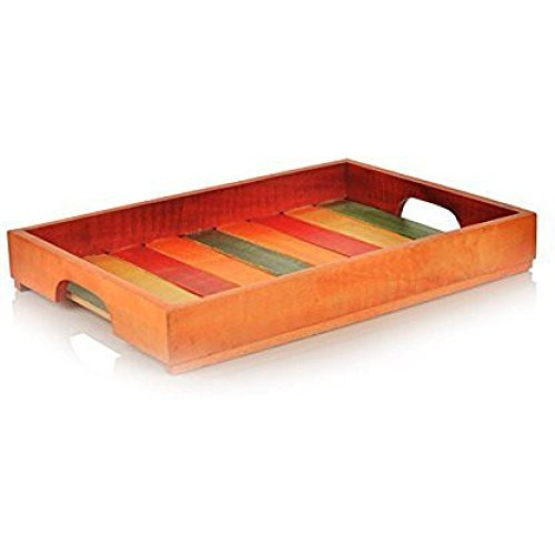 Winmaarc Handmade Wooden Tray Bowl Serving Tray Multicolor