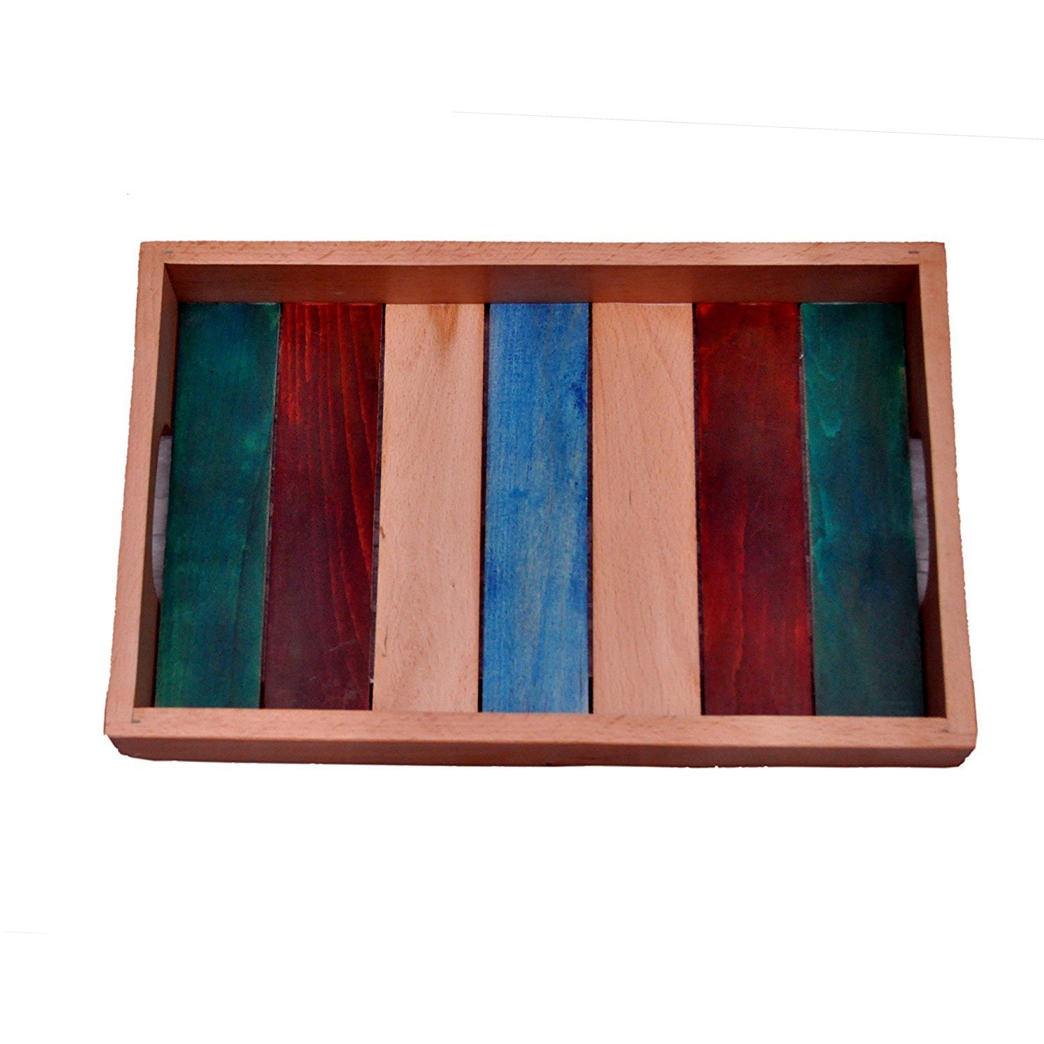 Winmaarc Handmade Wooden Tray Bowl Serving Tray Multicolor