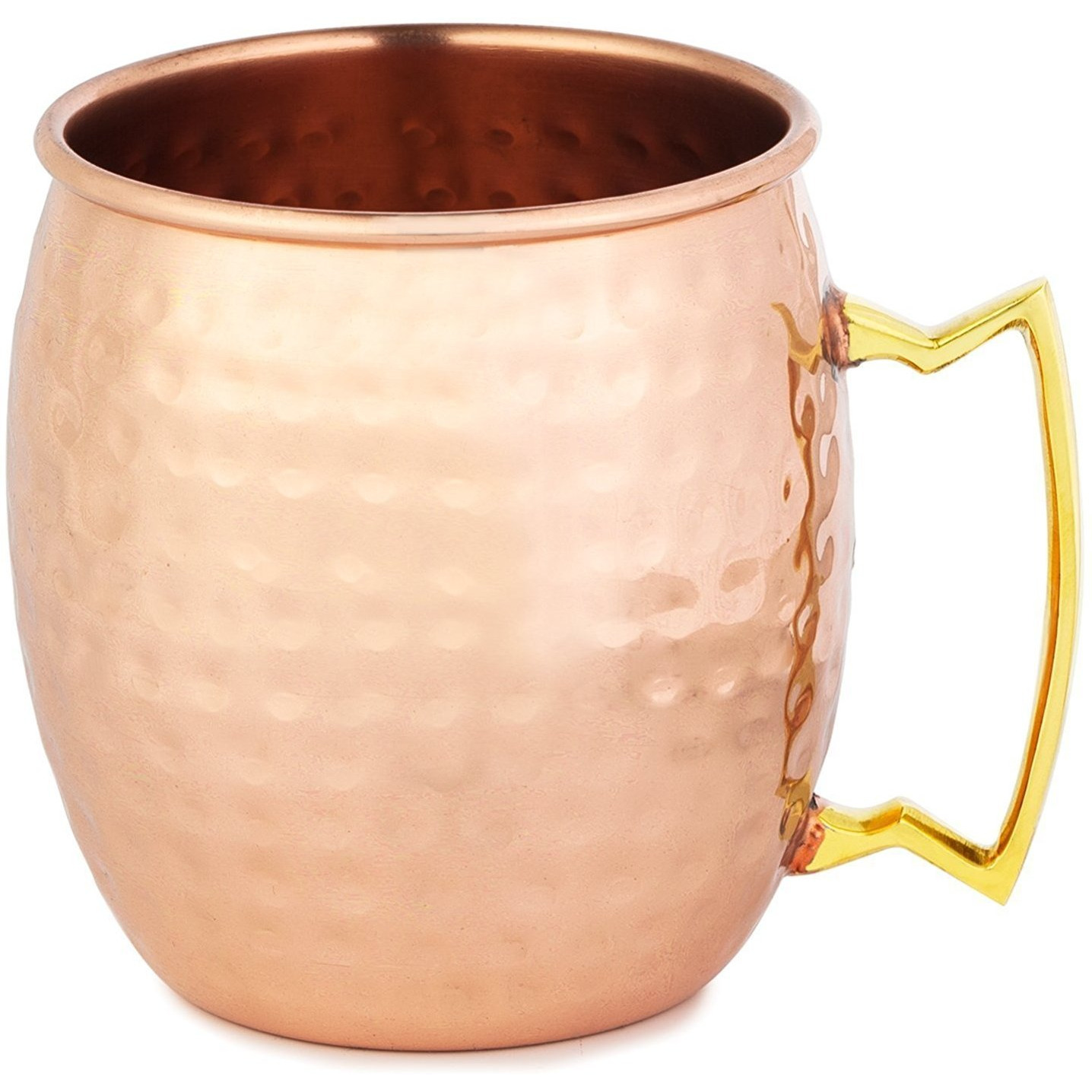 Winmaarc 100% Pure Handmade Hammered Copper Moscow Mule Mug with 2 Copper Shot Glasses 18 OZ