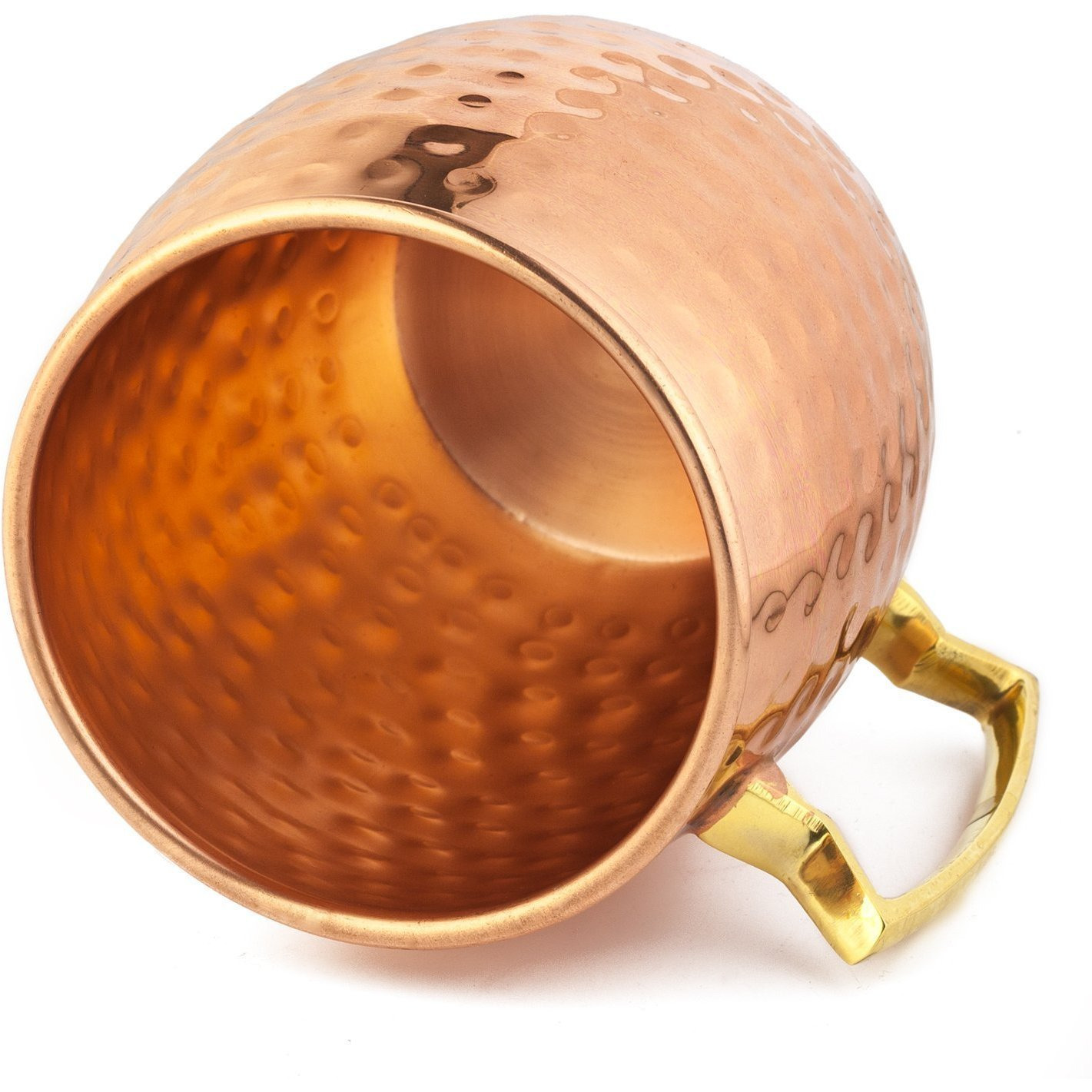 Winmaarc 100% Pure Handmade Hammered Copper Moscow Mule Mug with 2 Copper Shot Glasses 18 OZ