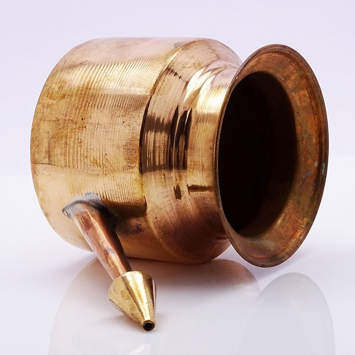 Winmaarc Pure Copper Ramjhara Prayer Kalash Neti Lota Traditional Hindu Pooja Item Pot