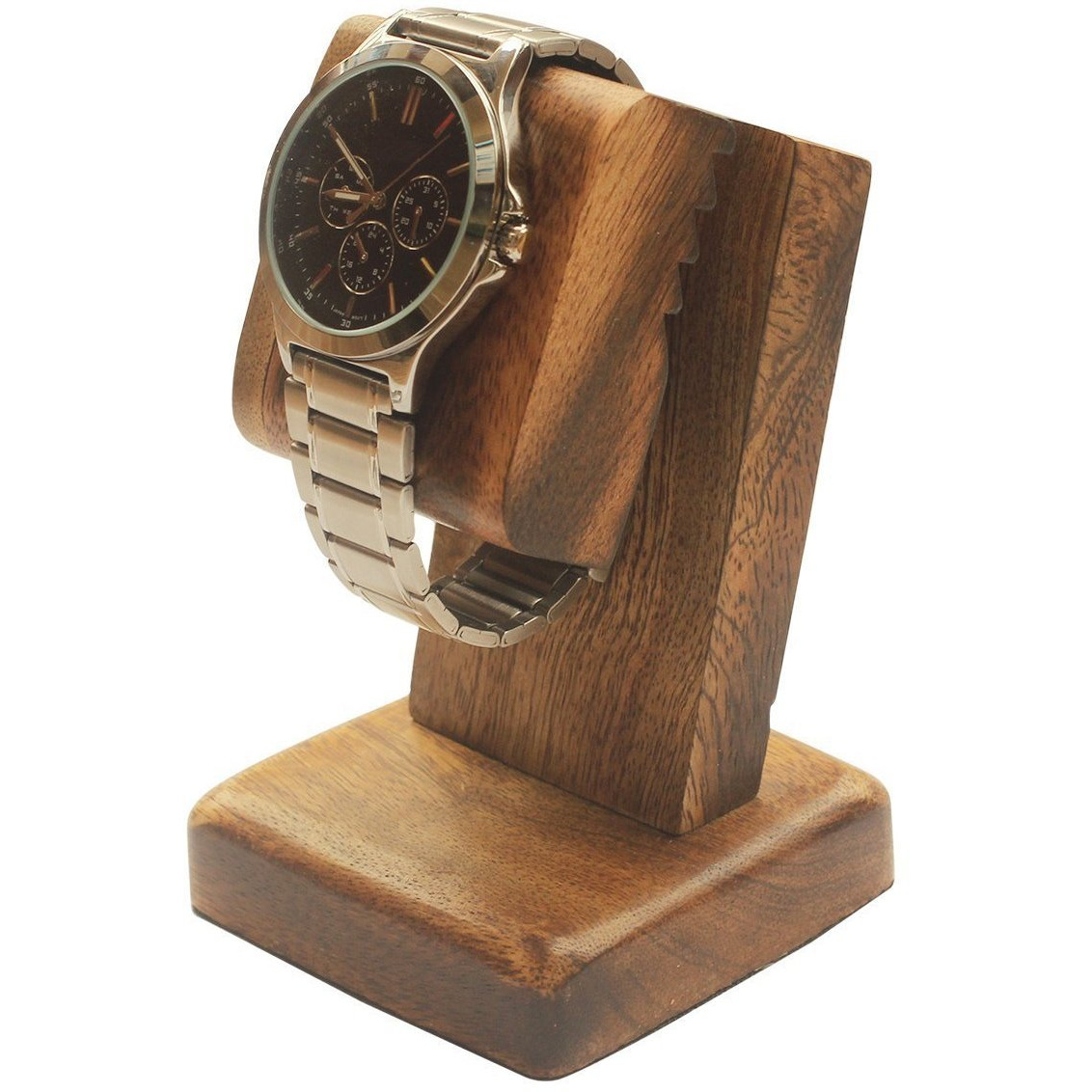 Winmaarc Wooden All Models Watch Stand Dock Station Platform Mango Wood Polish Watch Stand Burn finish