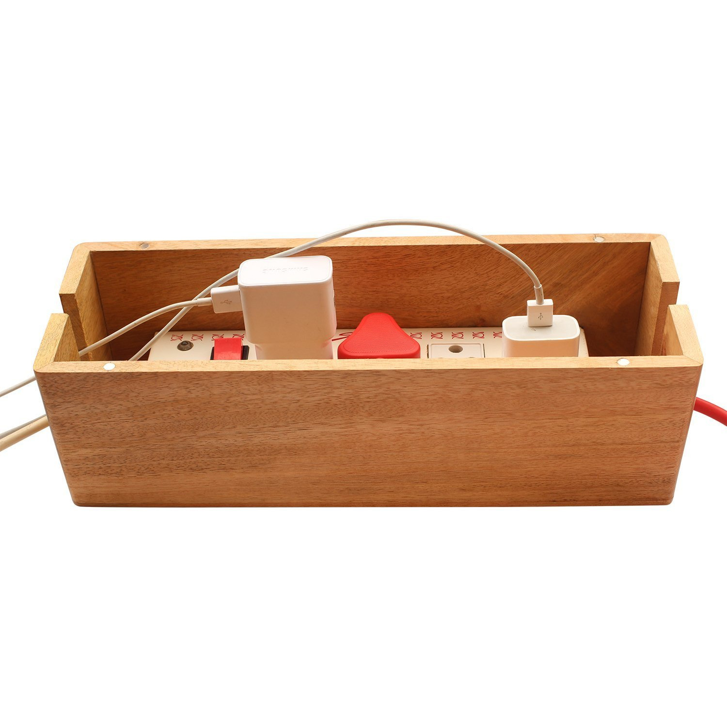Winmaarc Handmade Wooden Cord - Cable Management Box 13x5 Inches