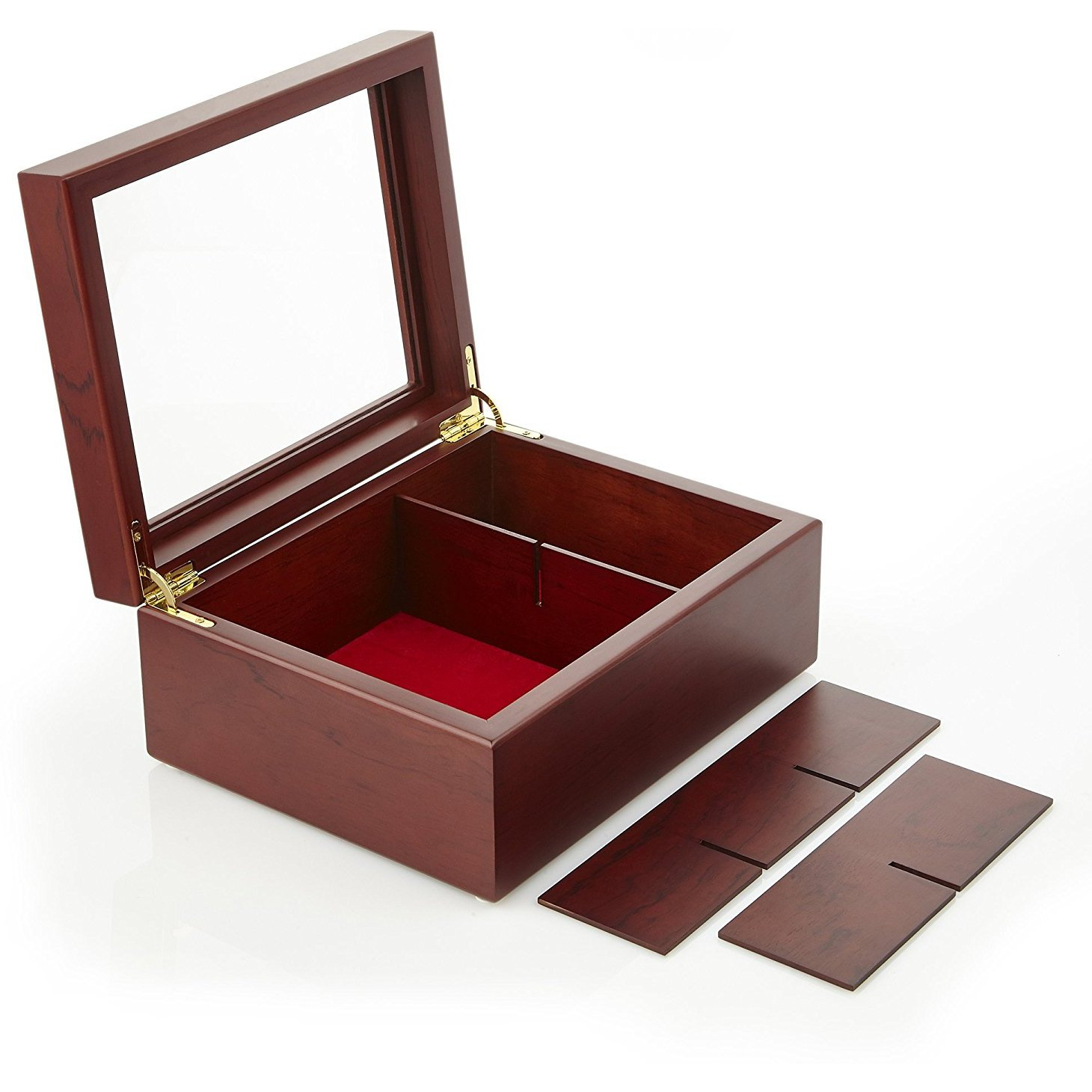 Winmaarc Wooden Tea Storage Chest 6 Adjustable Compartment Tea Bags Organizer Container Tea Box