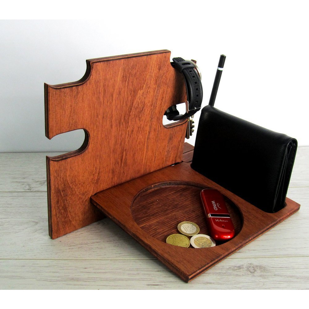 Winmaarc Wooden Mobile Docking Station Charging Station Phone Dock Desk Organizer