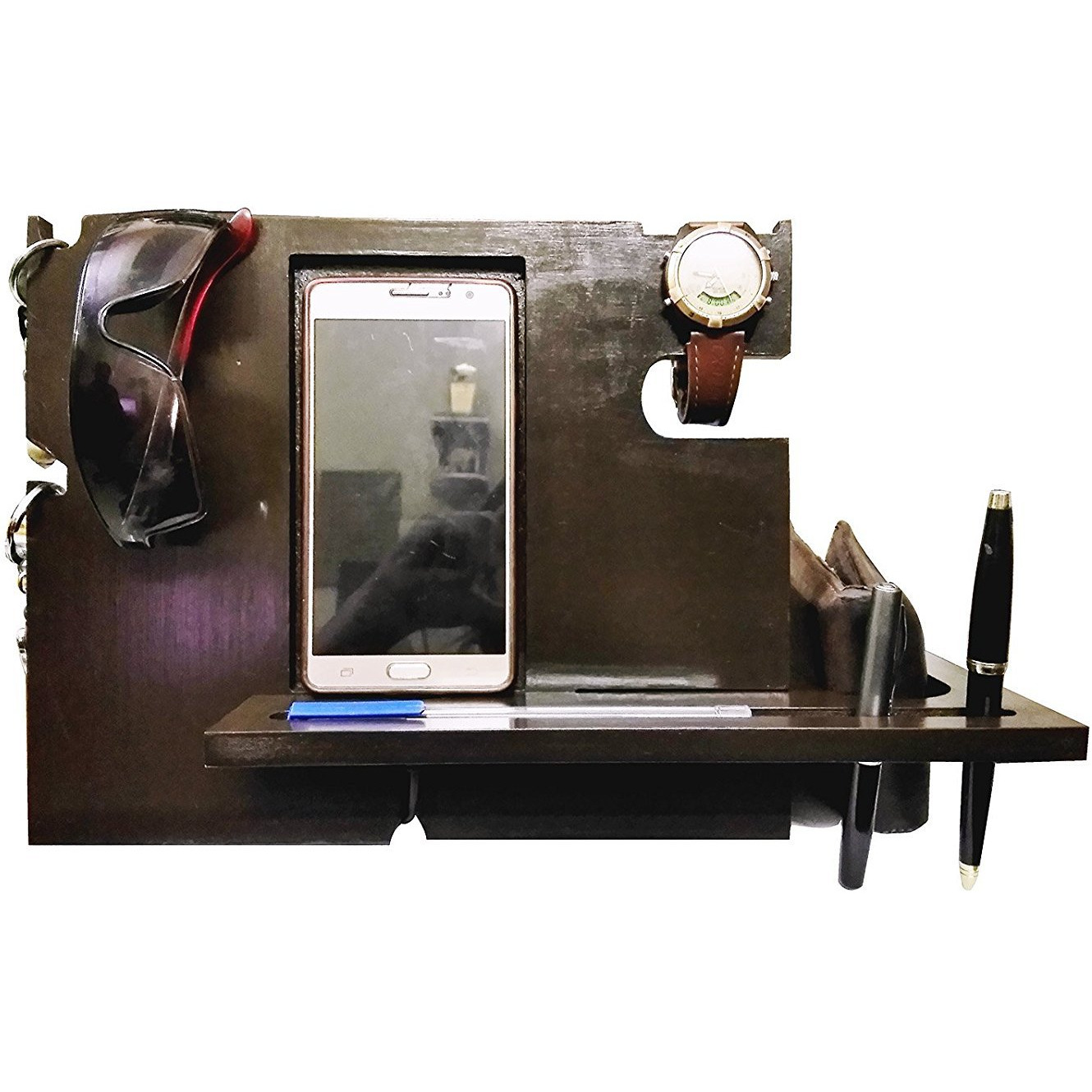 Winmaarc Wooden Mobile Docking Station For All Mobile Models Docking Charging Station Phone Dock Desk Organizer
