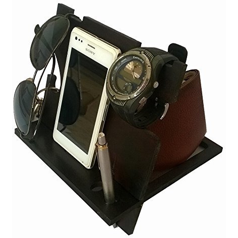 Winmaarc Black Color Wooden All Type of Mobile Docking Charging Station Phone Dock Desk Organizer