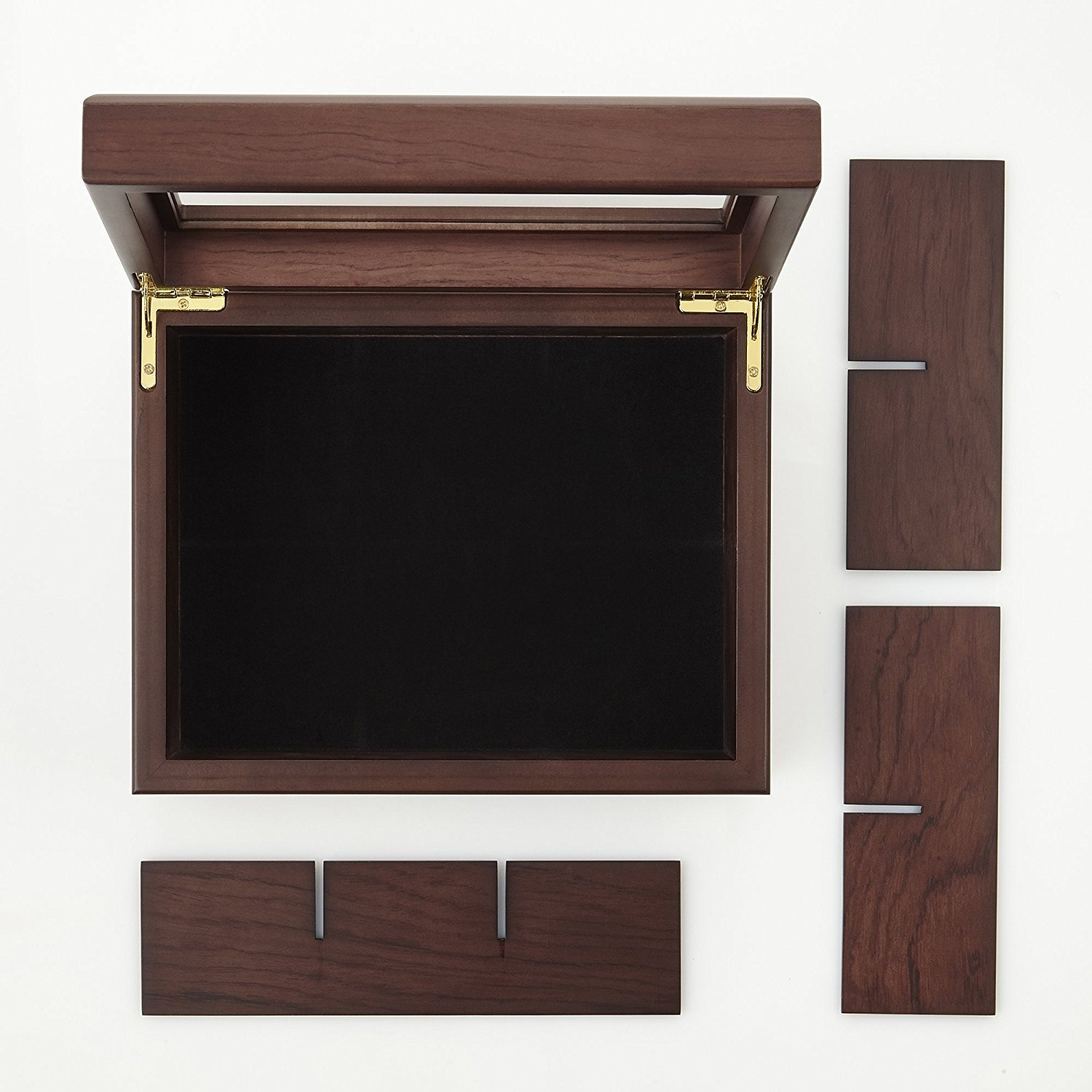 Winmaarc Wooden Tea Storage Chest 6 Adjustable Compartment Tea Bags Organizer