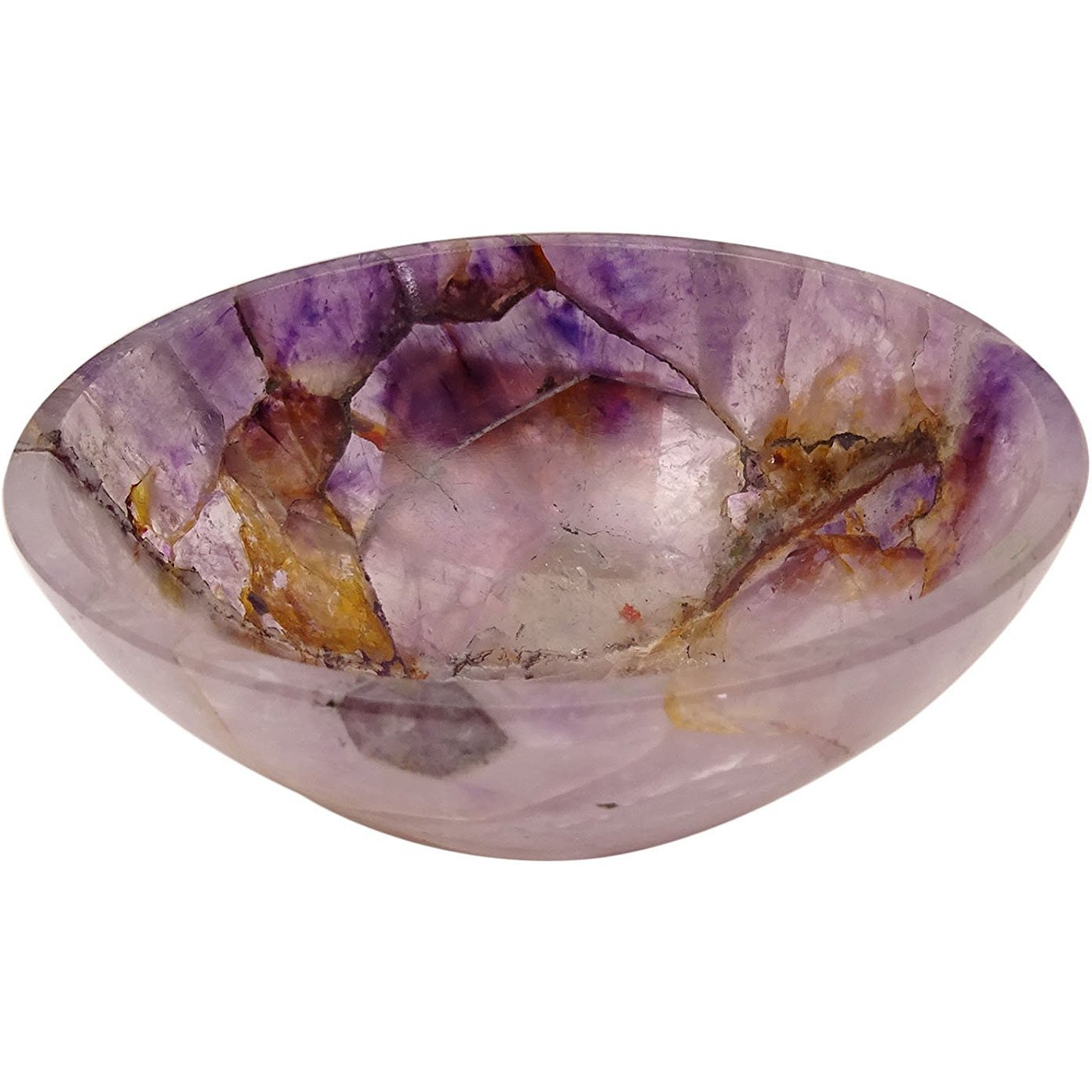 Winmaarc Hand Carved Bowl Reiki Healing Crystal Quartz Stone Energy Generator