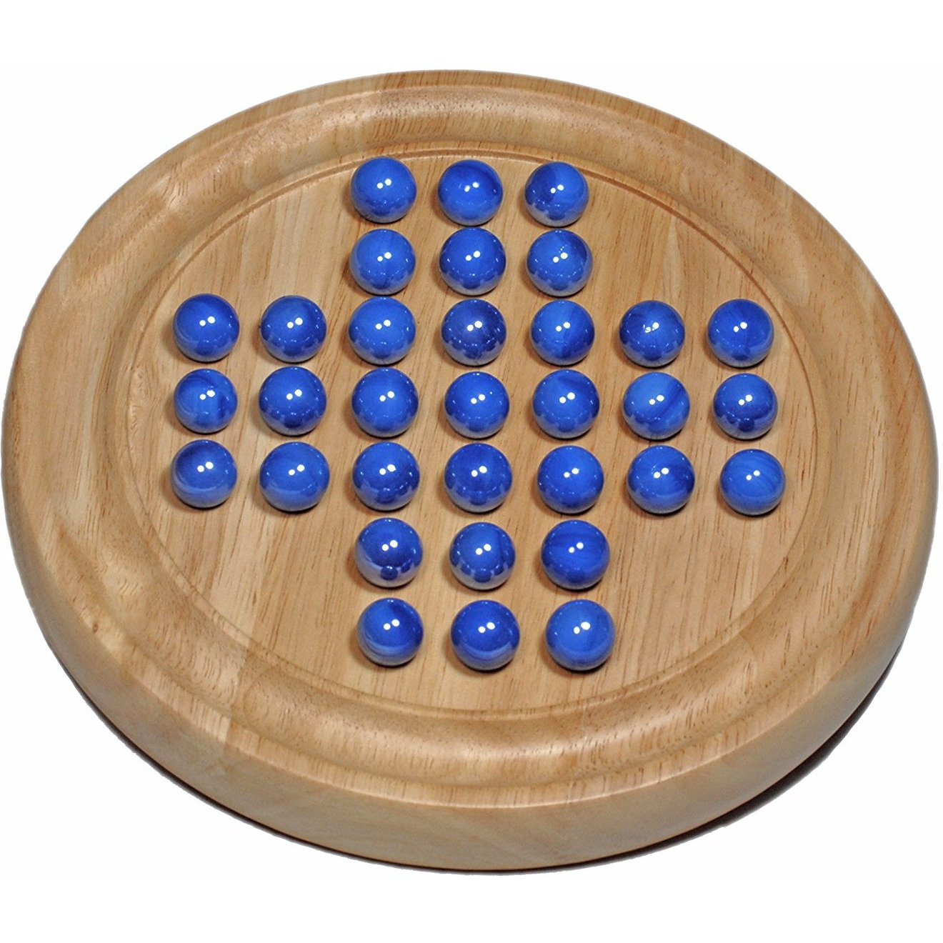 Buy Online Winmaarc Handmade Games Solitaire Board In Wood With Glass  Marbles -  577687