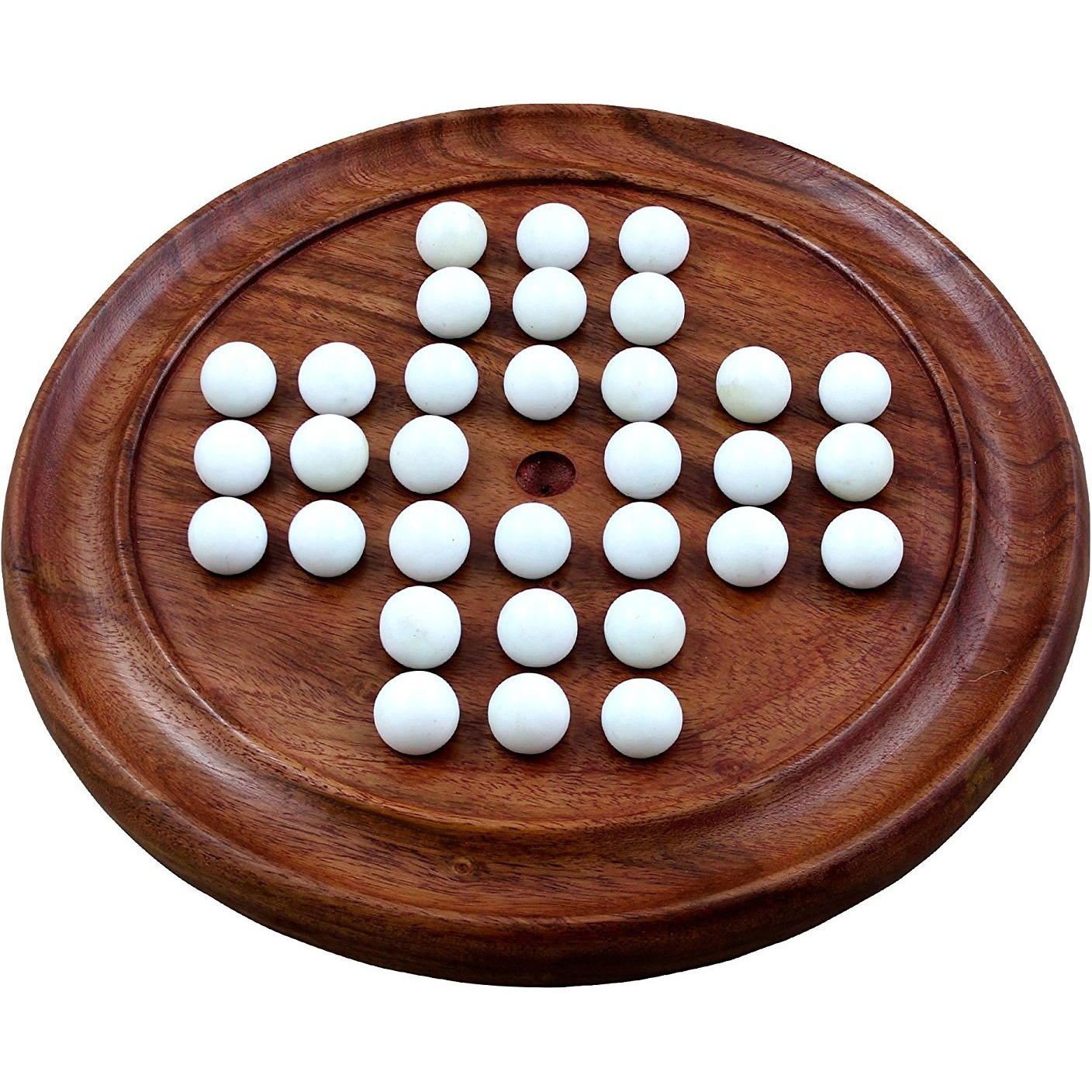 Winmaarc Handmade Games Solitaire Board In Wood With Glass Marbles