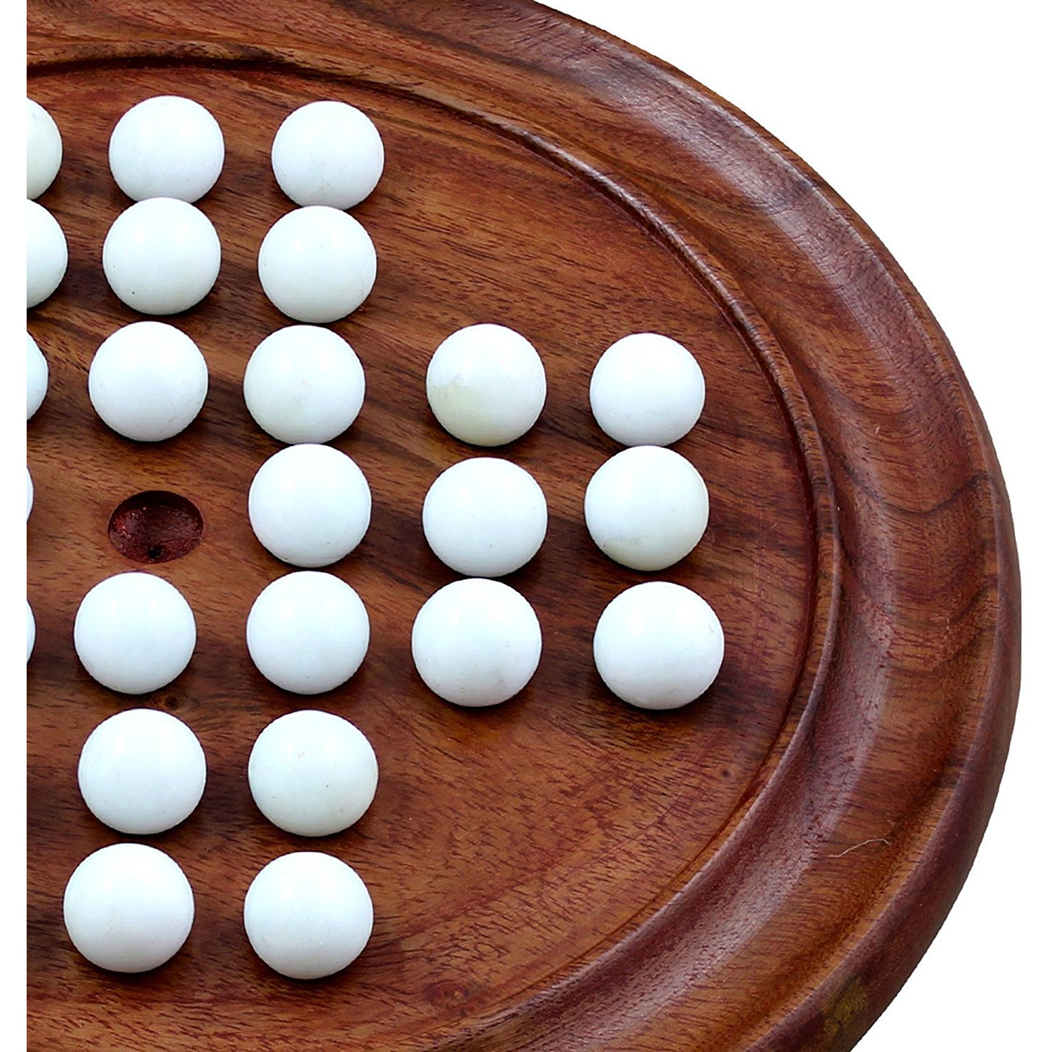 Winmaarc Handmade Games Solitaire Board In Wood With Glass Marbles