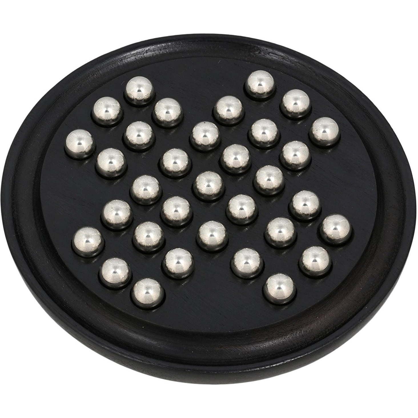 Winmaarc Handmade Games Solitaire Board In Wood With Glass Marbles