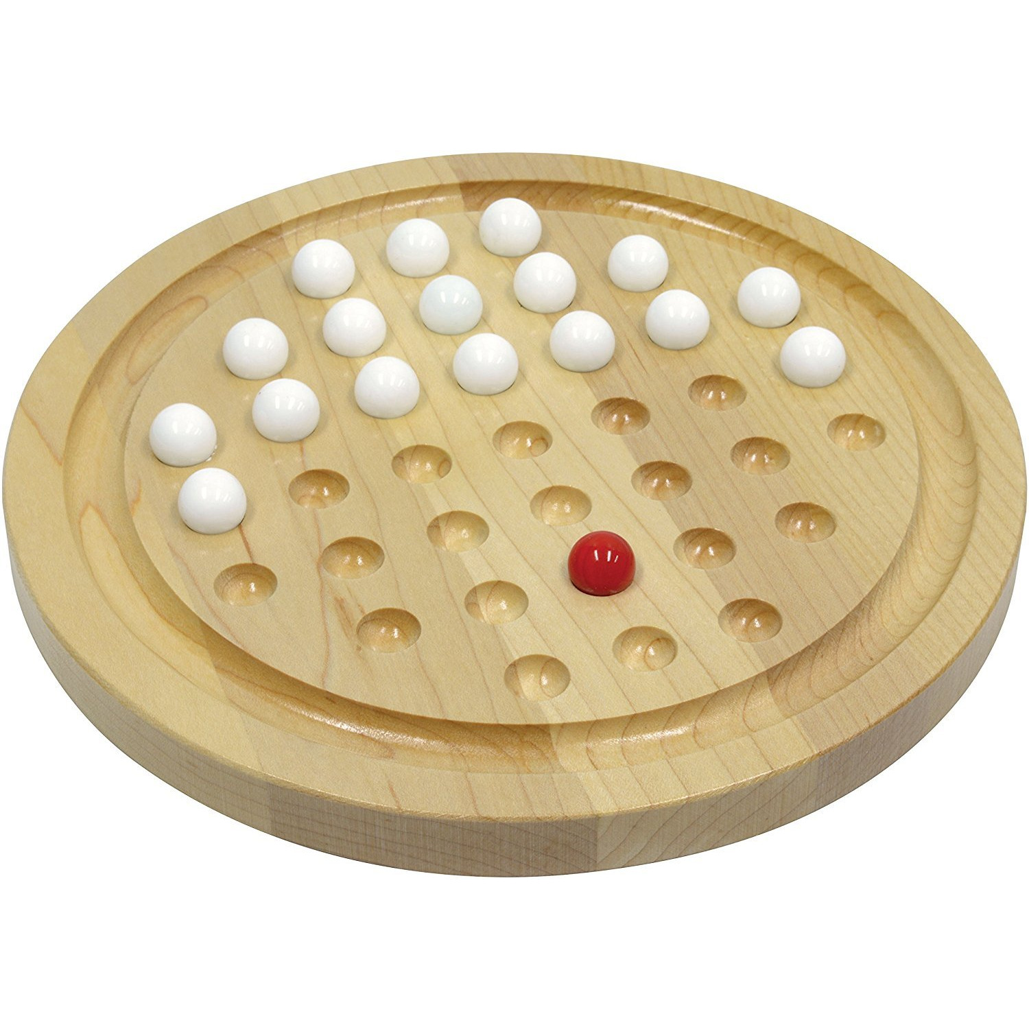 Winmaarc Handmade Games Solitaire Board In Wood With Glass Marbles