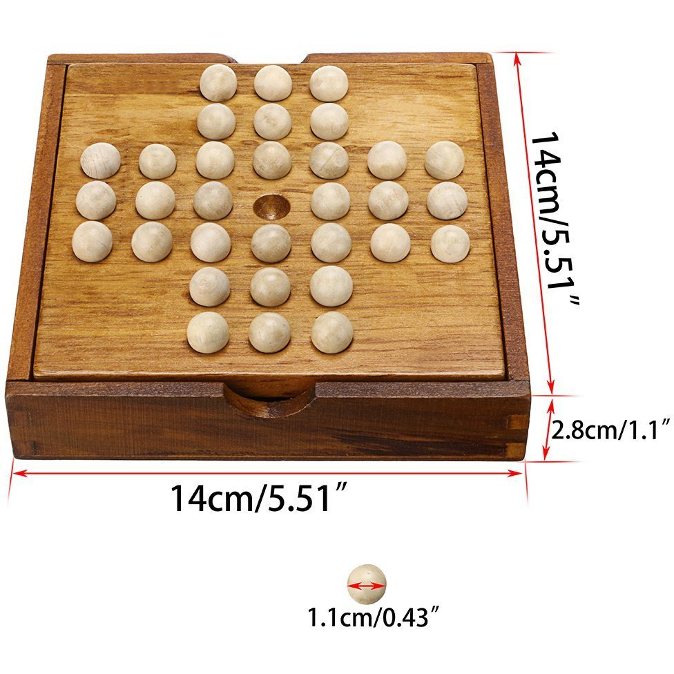 Buy Online Winmaarc Handmade Wooden Peg Solitaire Board Game, Mini Teaser  Board Games -  577693